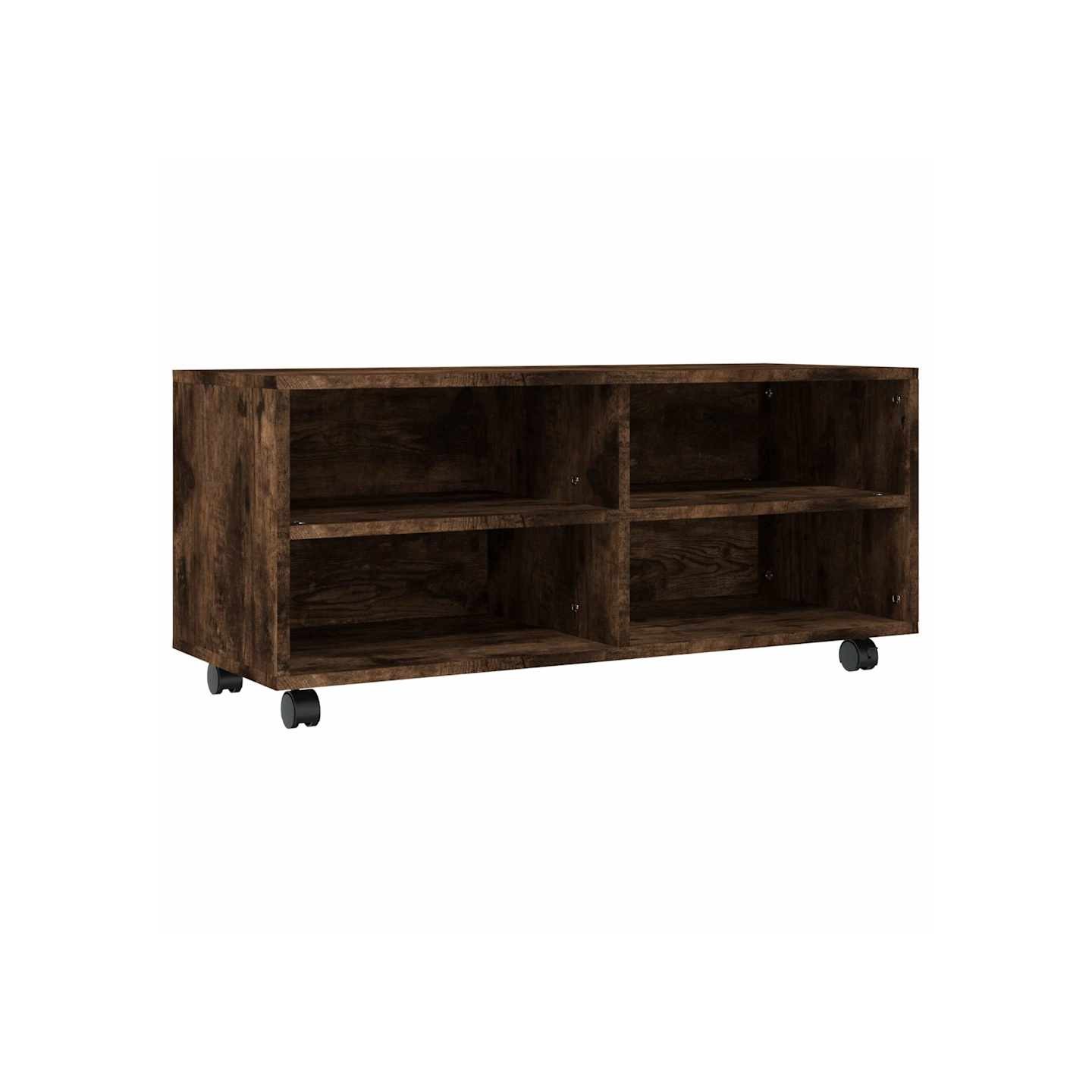 Meuble TV sur roulettes Chêne fumé 90x35x35cm Bois d'ingénierie