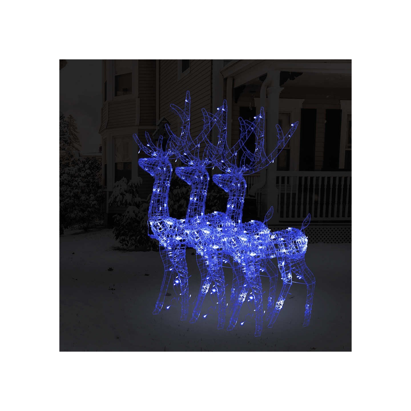 Décorations de Noël de renne Acrylique 3 pcs 128 cm Bleu