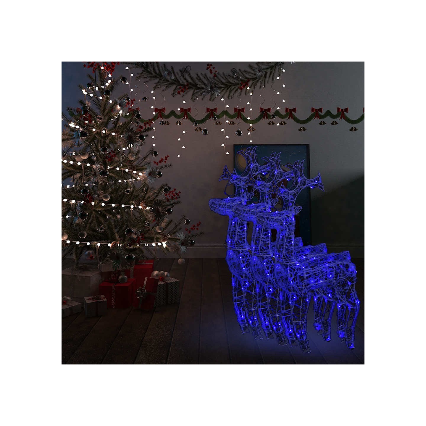 Décorations de Noël de renne 3 pcs 60x16x100 cm Acrylique