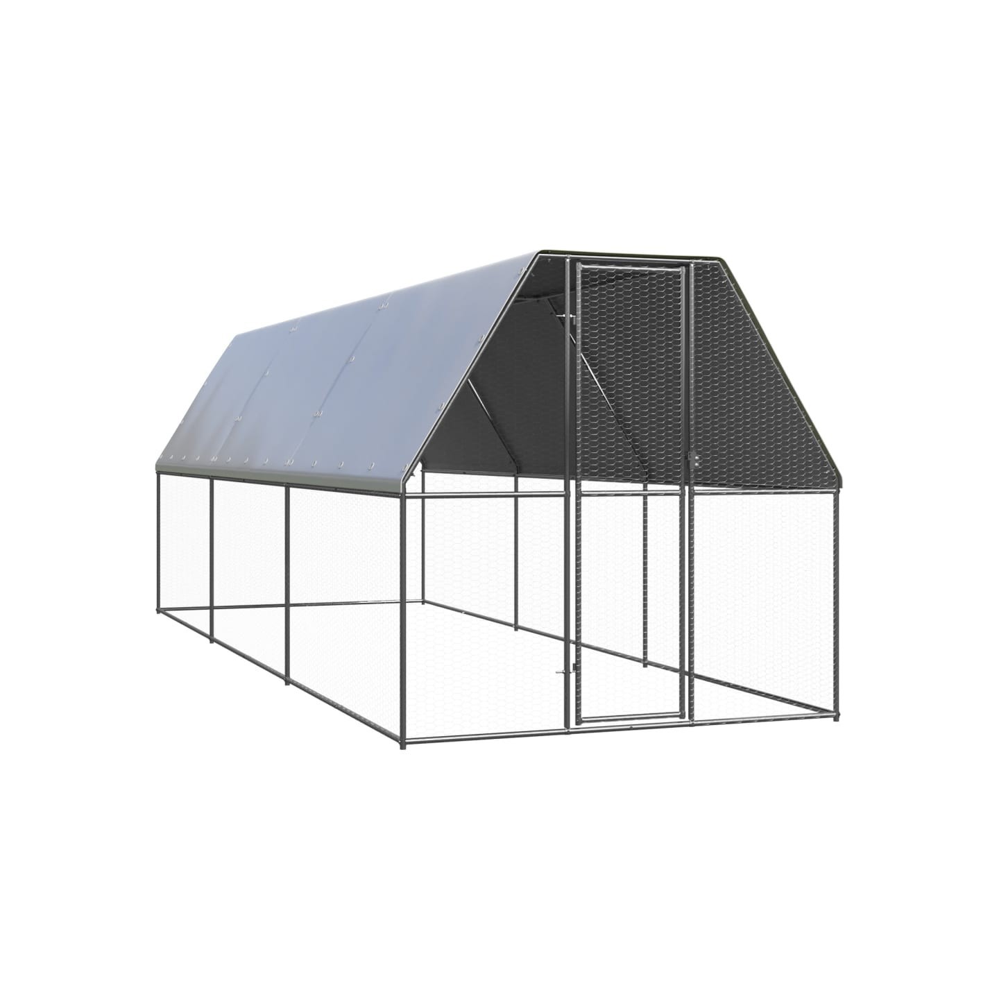 Poulailler d'extérieur 2x6x2 m Acier galvanisé