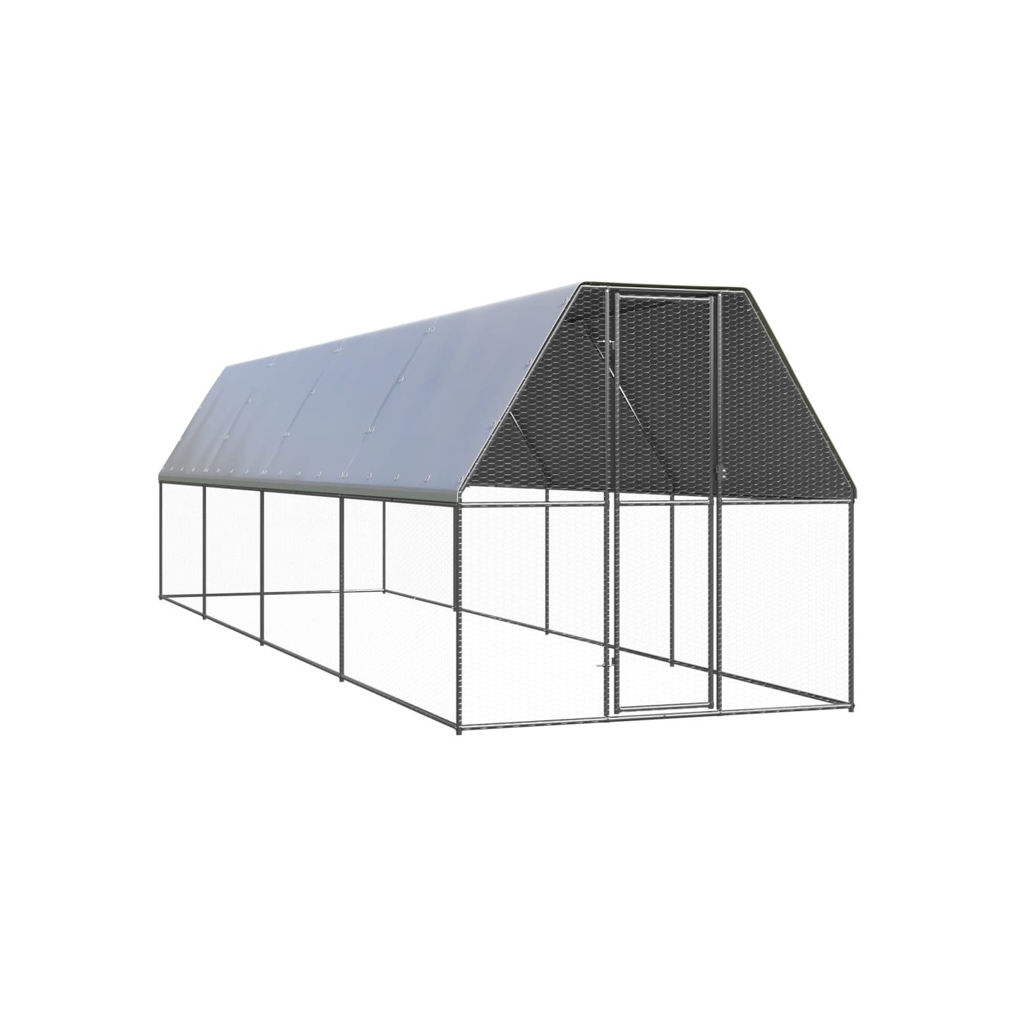 Poulailler d'extérieur 2x8x2 m Acier galvanisé