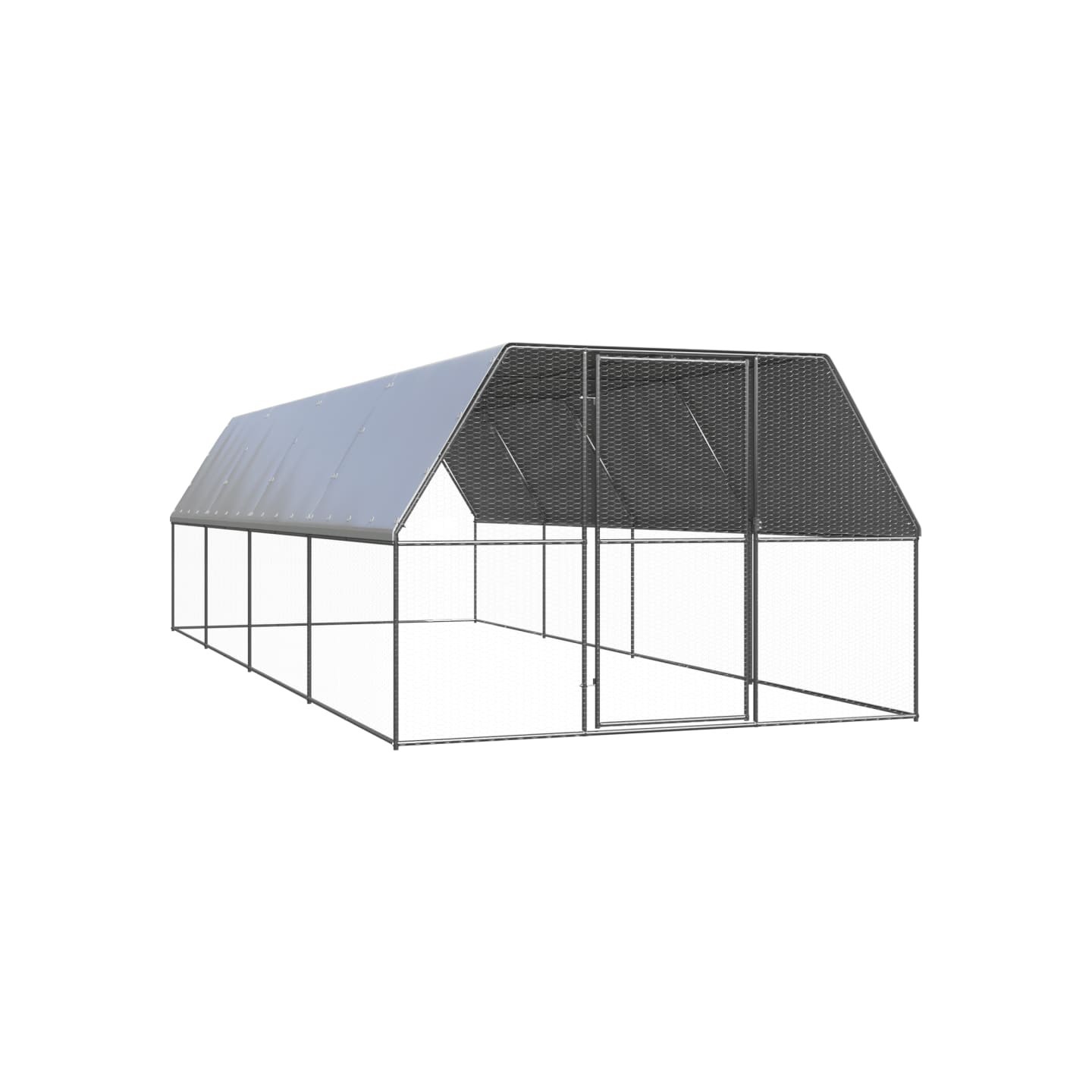 Poulailler d'extérieur 3x8x2 m Acier galvanisé