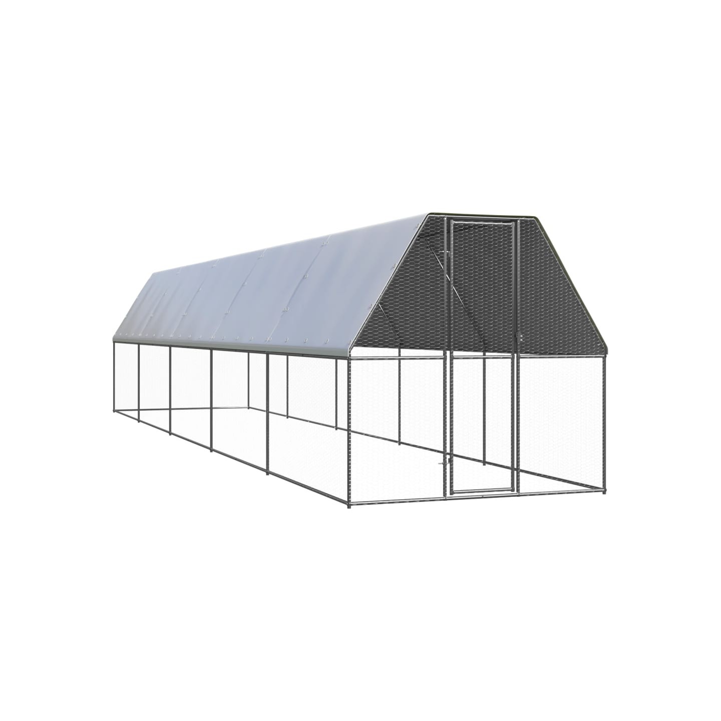 Poulailler d'extérieur 2x10x2 m Acier galvanisé