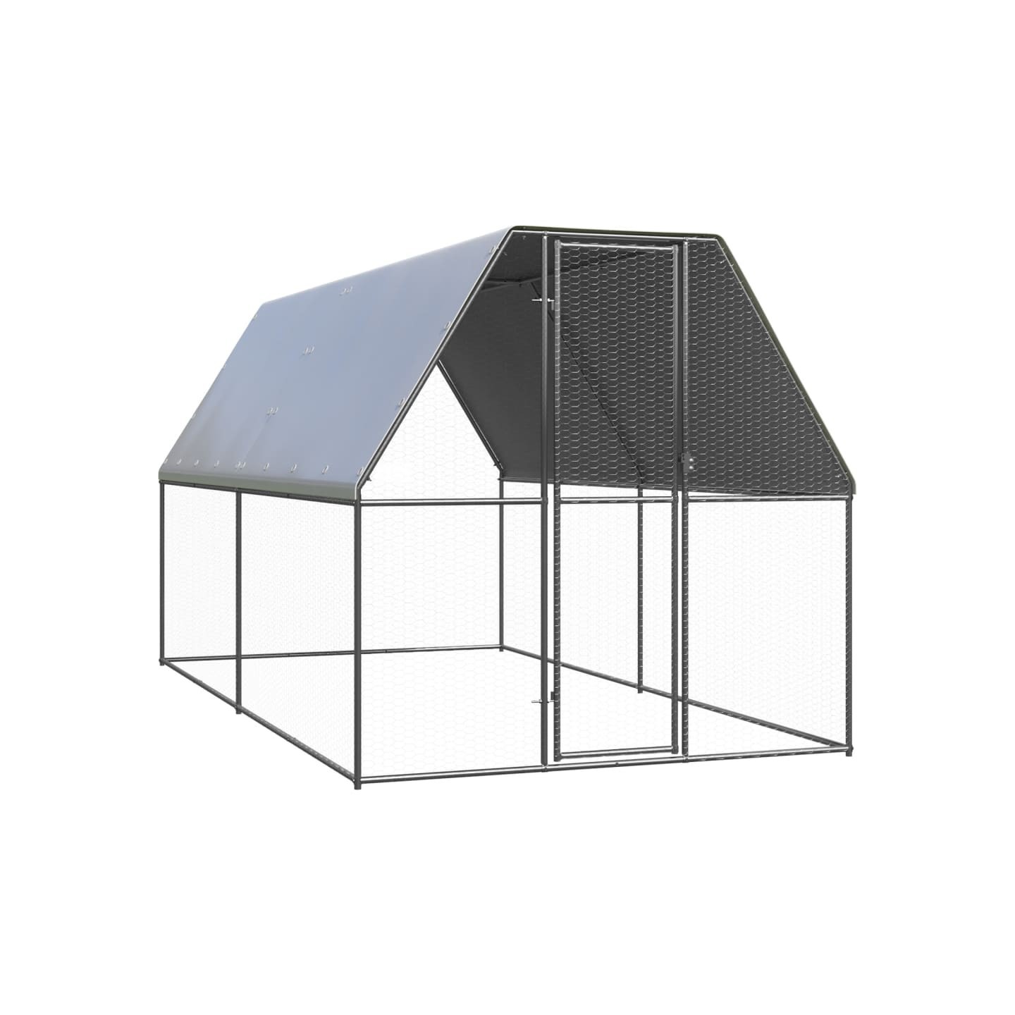 Poulailler d'extérieur 2x4x2 m Acier galvanisé