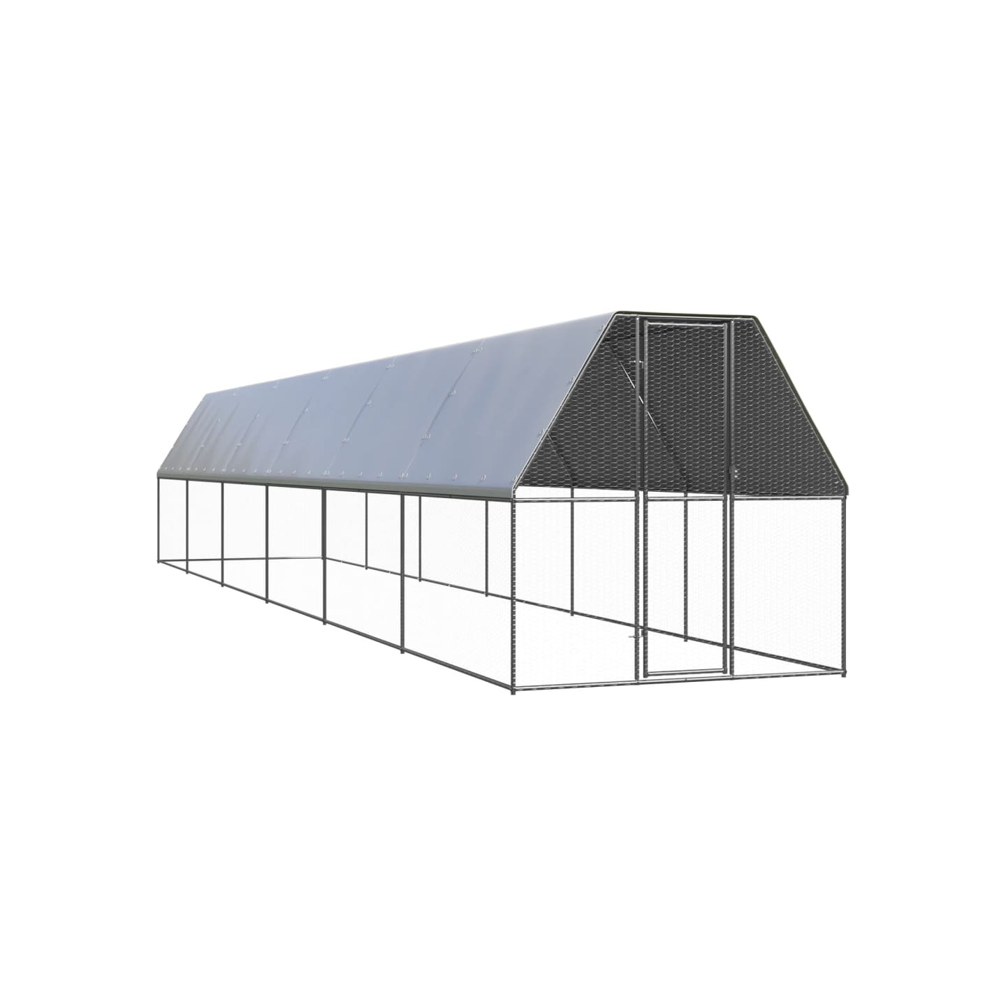 Poulailler d'extérieur 2x12x2 m Acier galvanisé