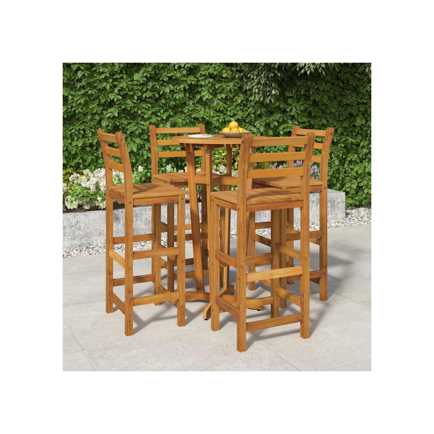 Ensemble de bar de jardin 5 pcs bois d'acacia solide