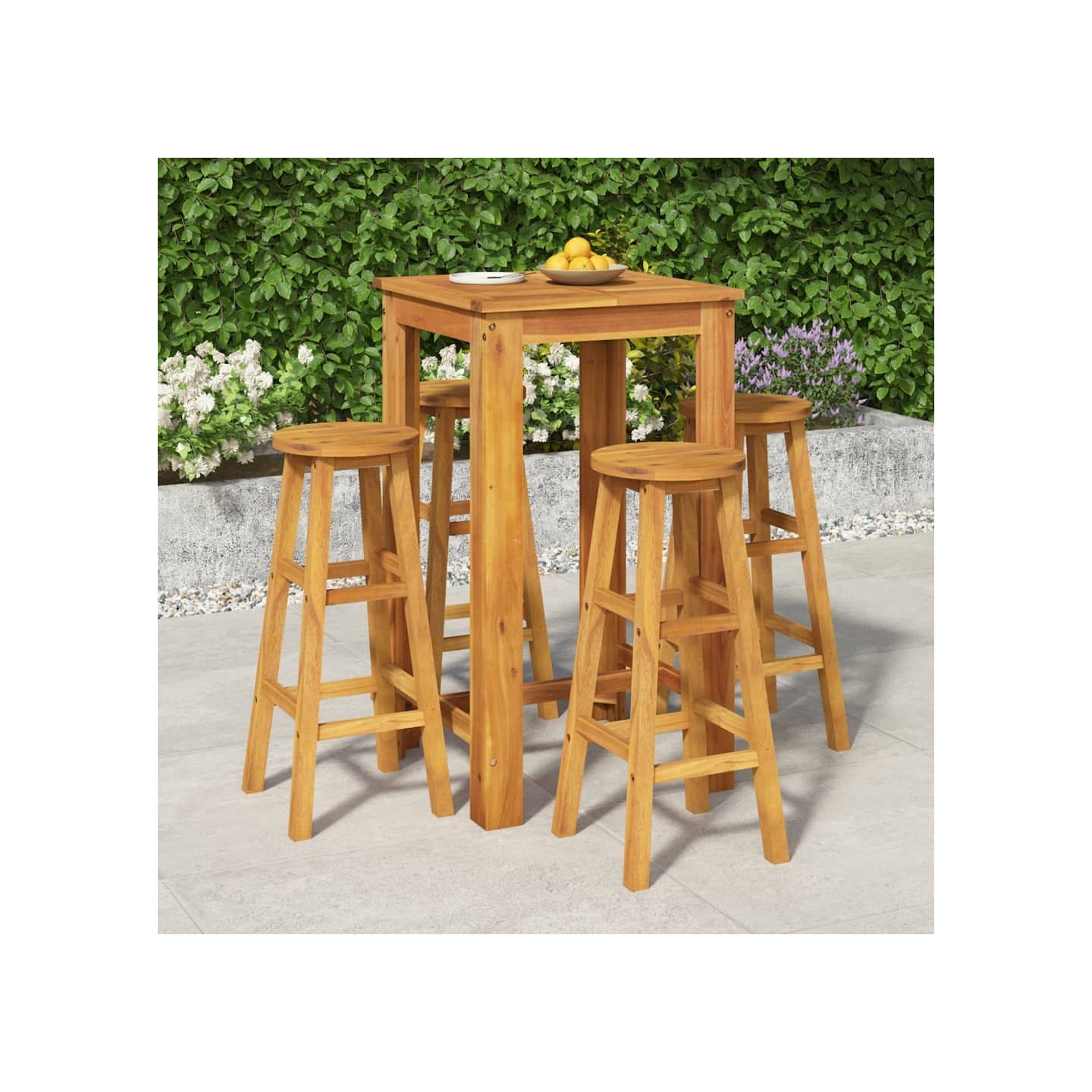 Ensemble de bar de jardin 5 pcs bois d'acacia solide
