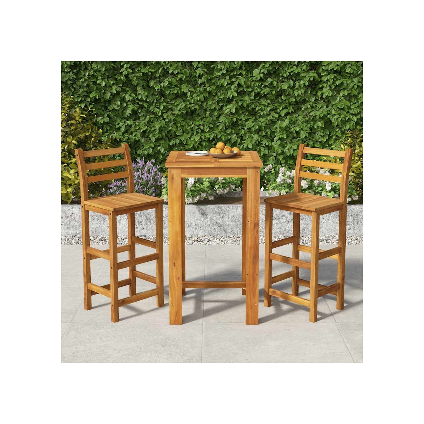 Ensemble de bar de jardin 3 pcs bois d'acacia solide