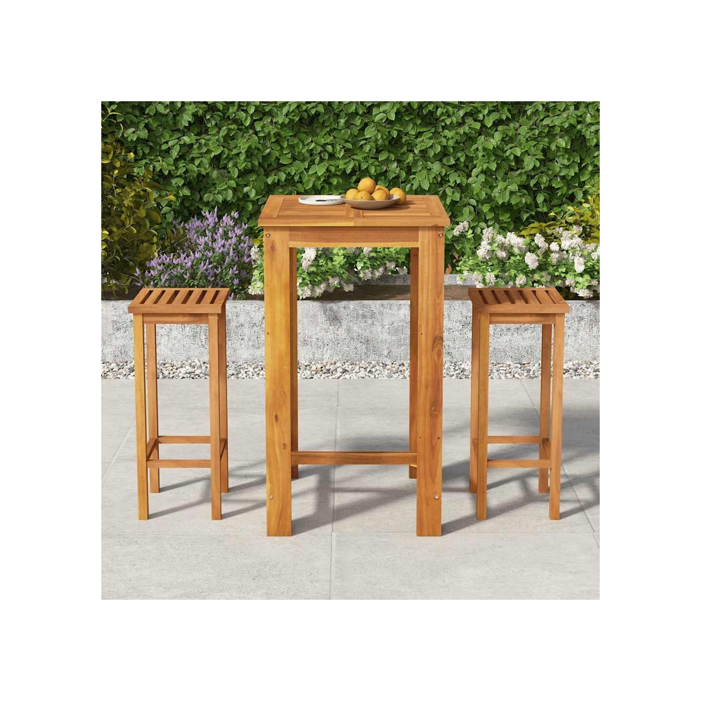 Ensemble de bar de jardin 3 pcs bois d'acacia solide
