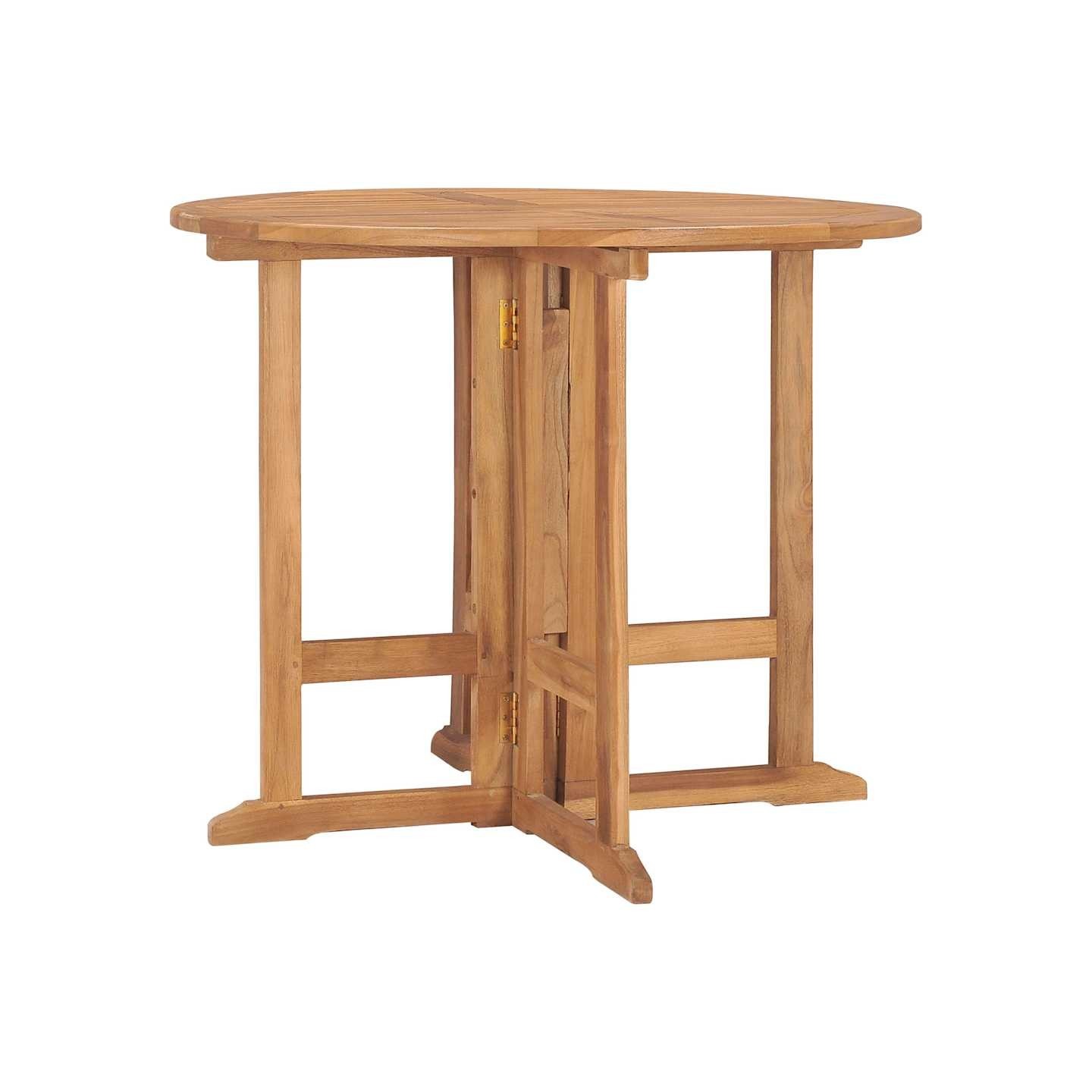 Table à dîner pliable de jardin Ø90x75 cm Bois de teck solide