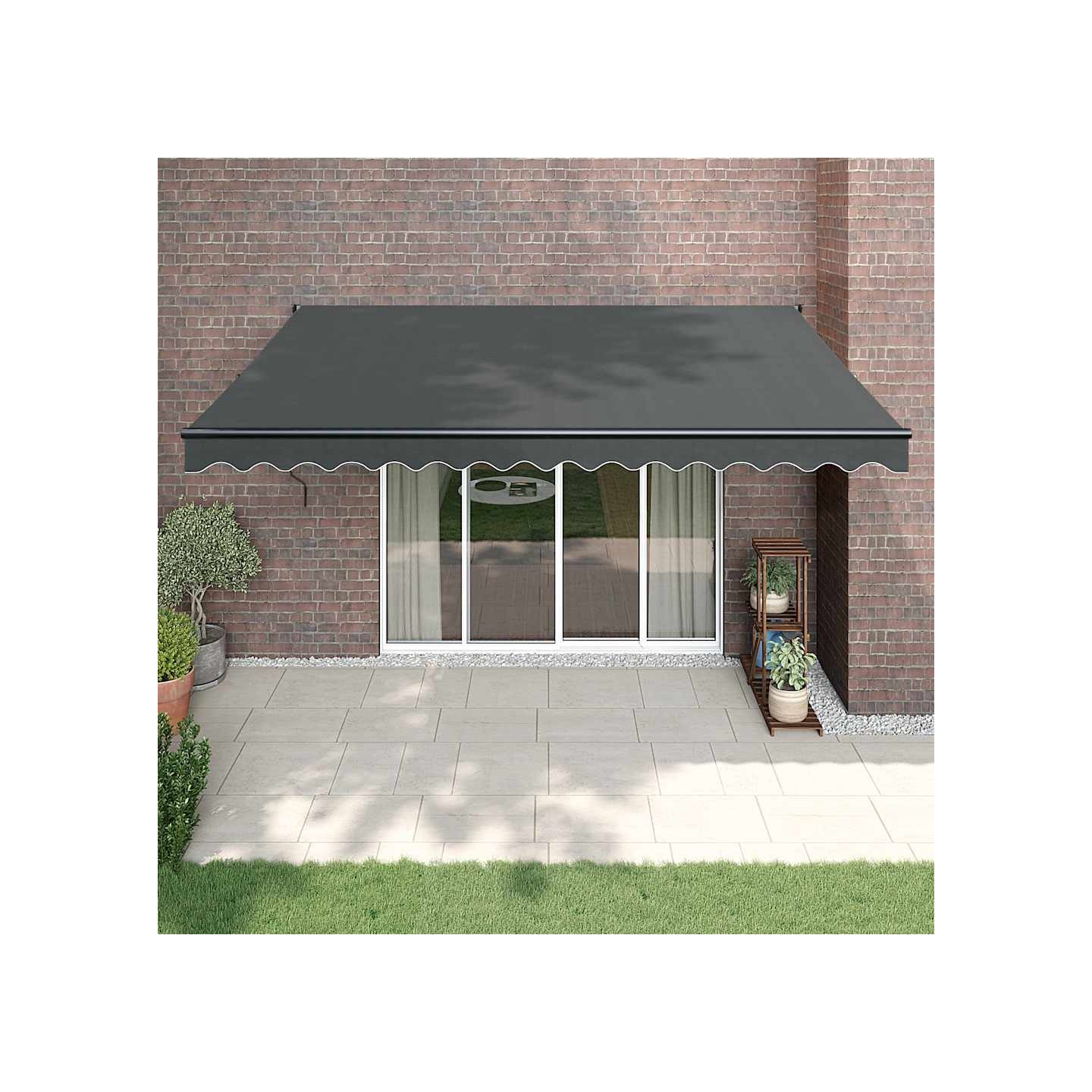 Auvent rétractable anthracite 4x3 m tissu et aluminium