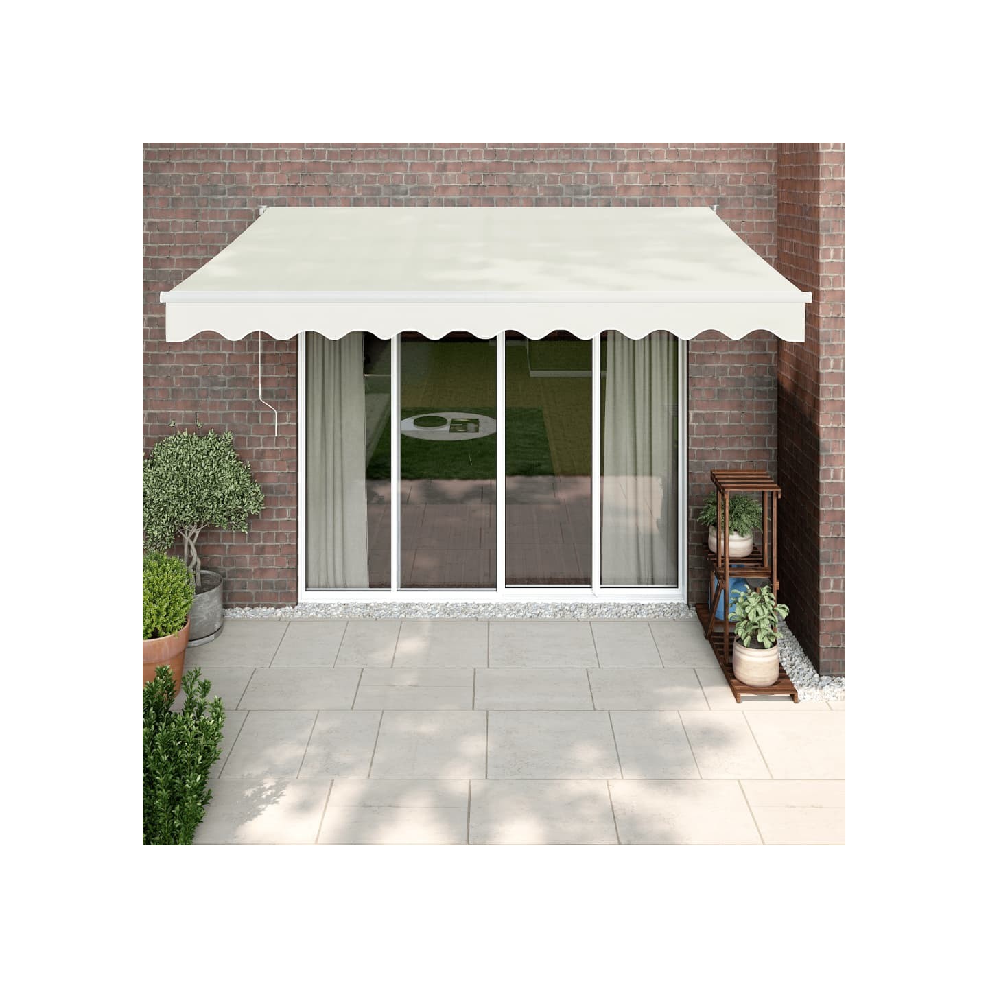 Auvent rétractable automatique crème 3,5x2,5 m
