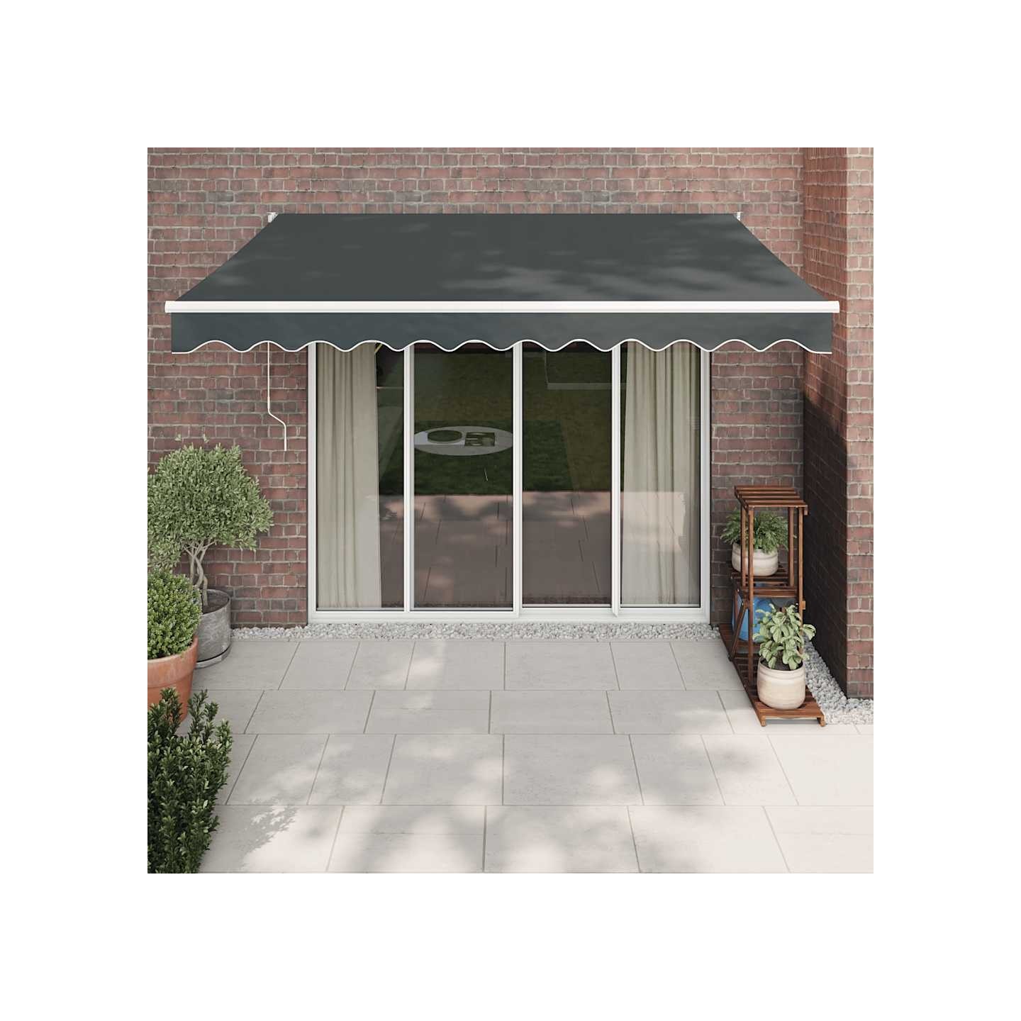 Auvent rétractable automatique anthracite 3,5x2,5 m