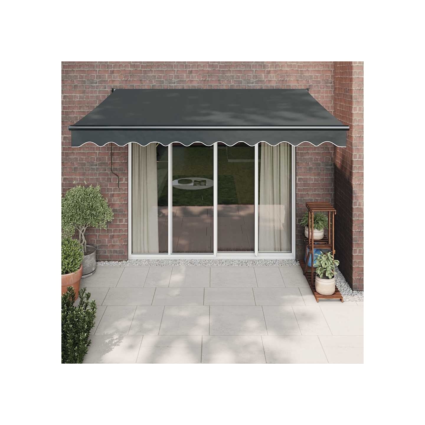 Auvent rétractable automatique anthracite 3,5x2,5 m