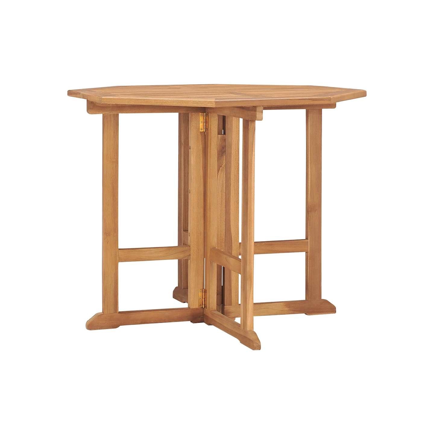 Table à dîner pliable de jardin Ø90x75 cm Bois de teck solide