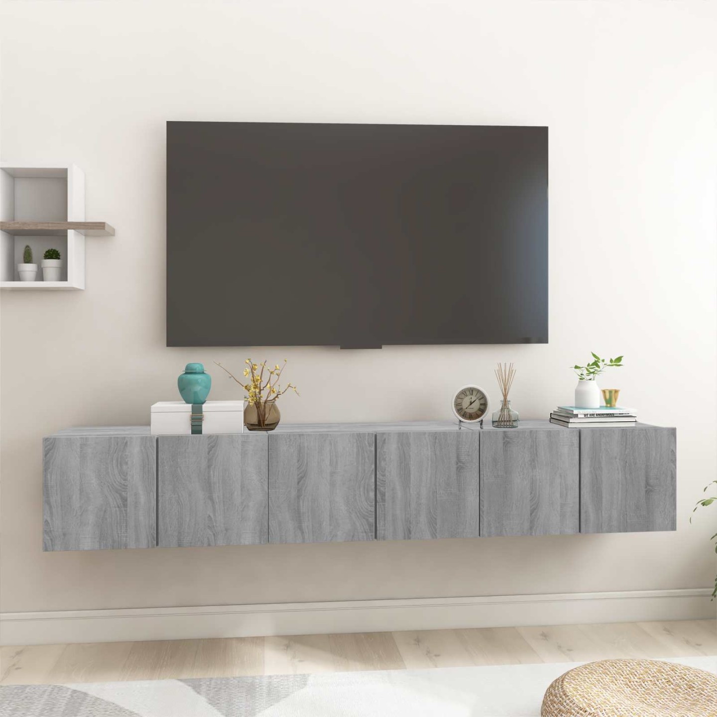 Meubles TV suspendus Sonoma gris 3 pcs Bois d'ingénierie