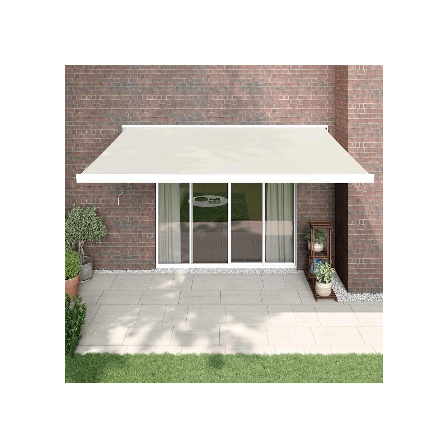 Auvent rétractable crème 4,5x3 m tissu et aluminium