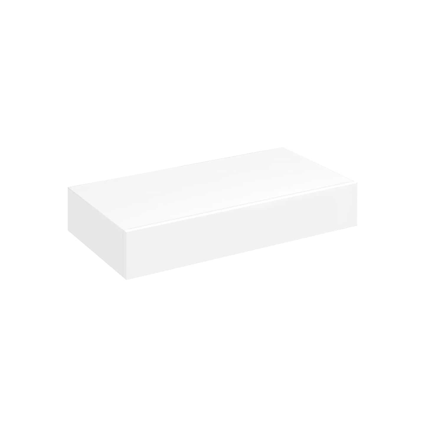 Étagère murale avec 1 tiroir MDF Blanc Rangement de livres/DVD