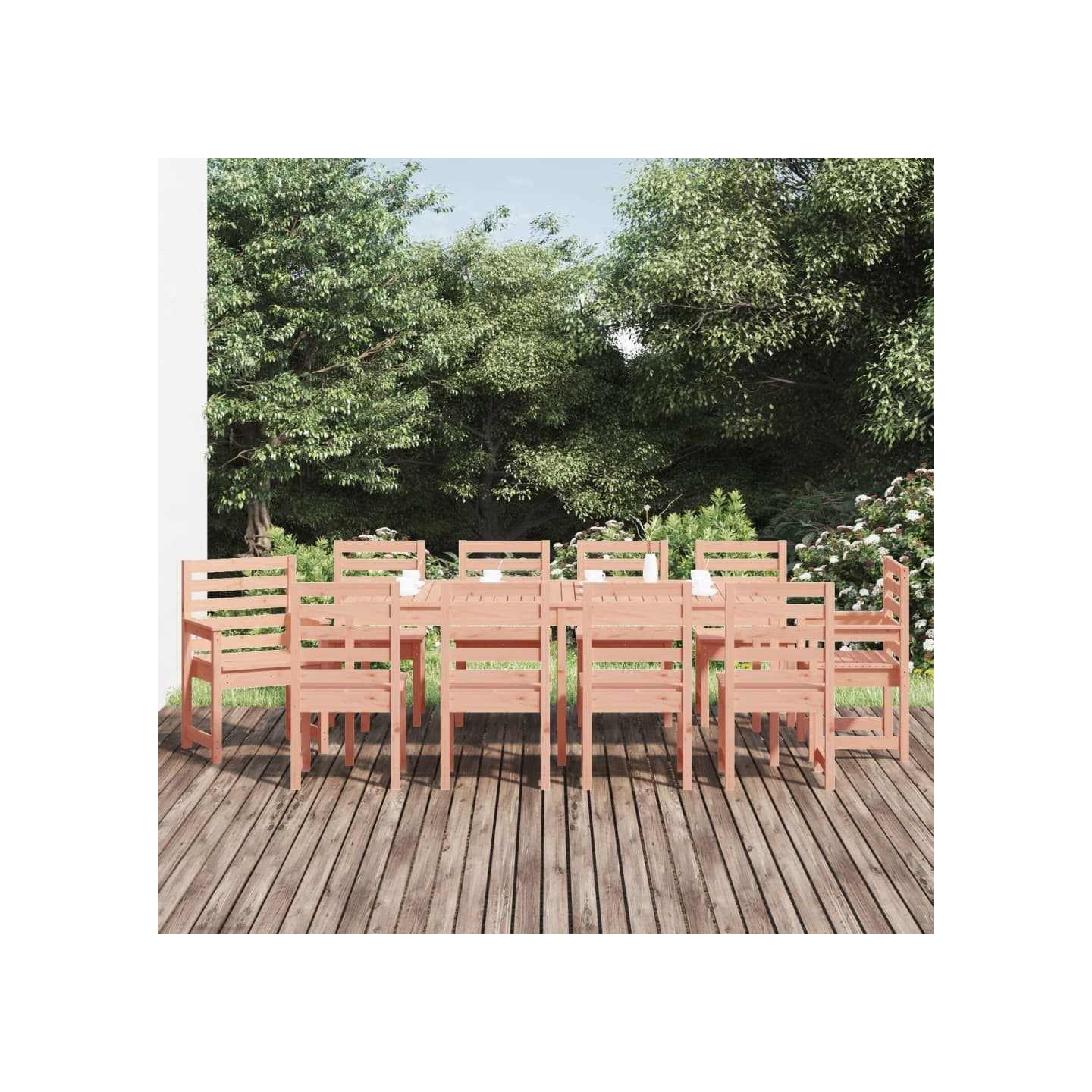 Ensemble à manger de jardin 11 pcs bois massif Douglas
