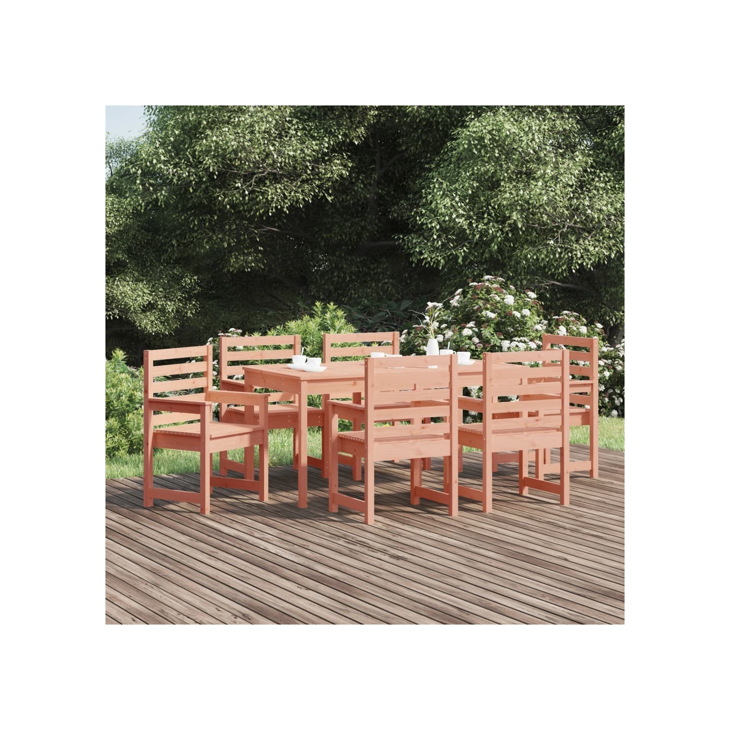 Ensemble à manger de jardin 7 pcs bois massif Douglas