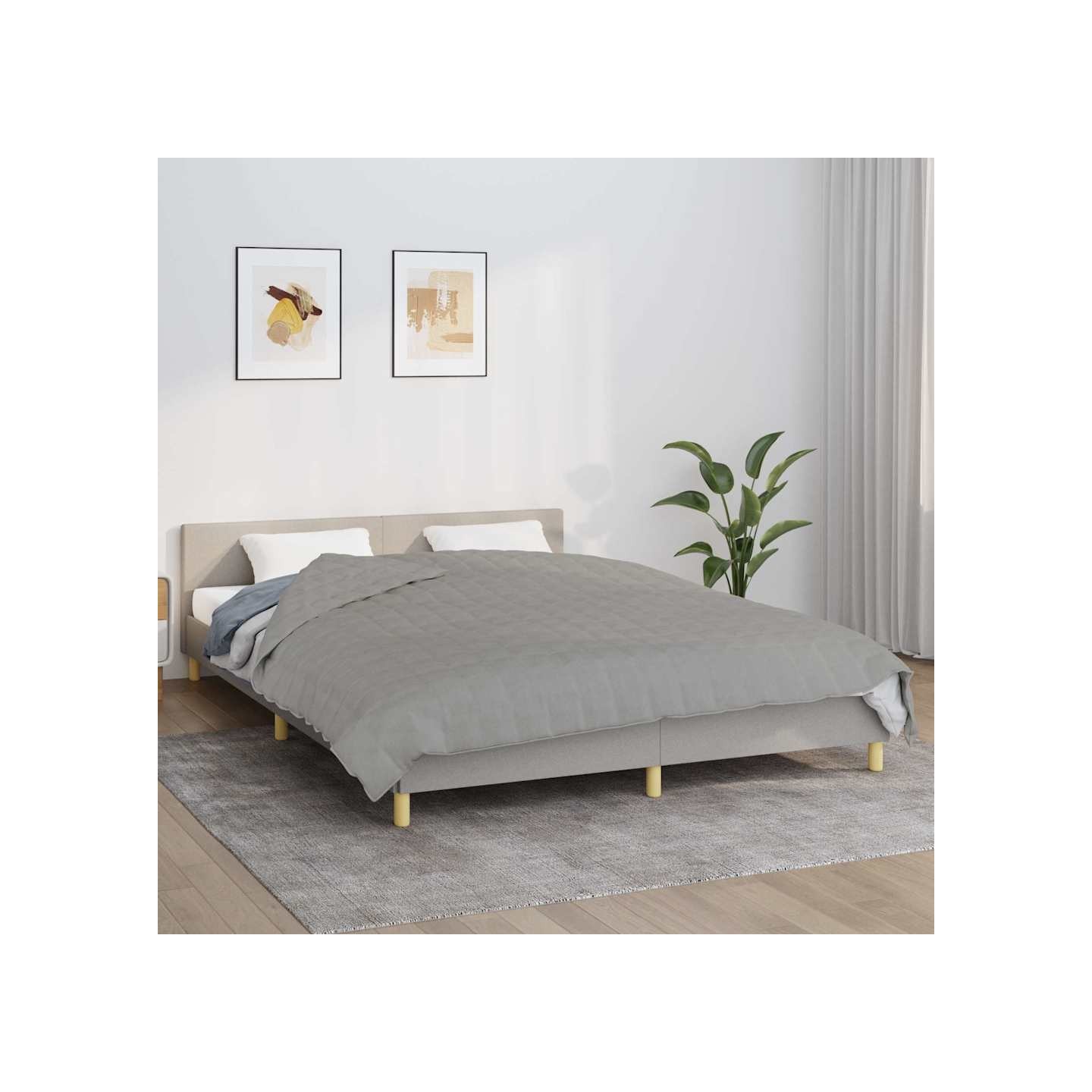 Couverture lestée Gris 220x240 cm 15 kg Tissu