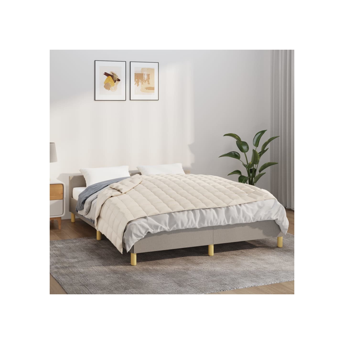 Couverture lestée Crème clair 137x200 cm 6 kg Tissu