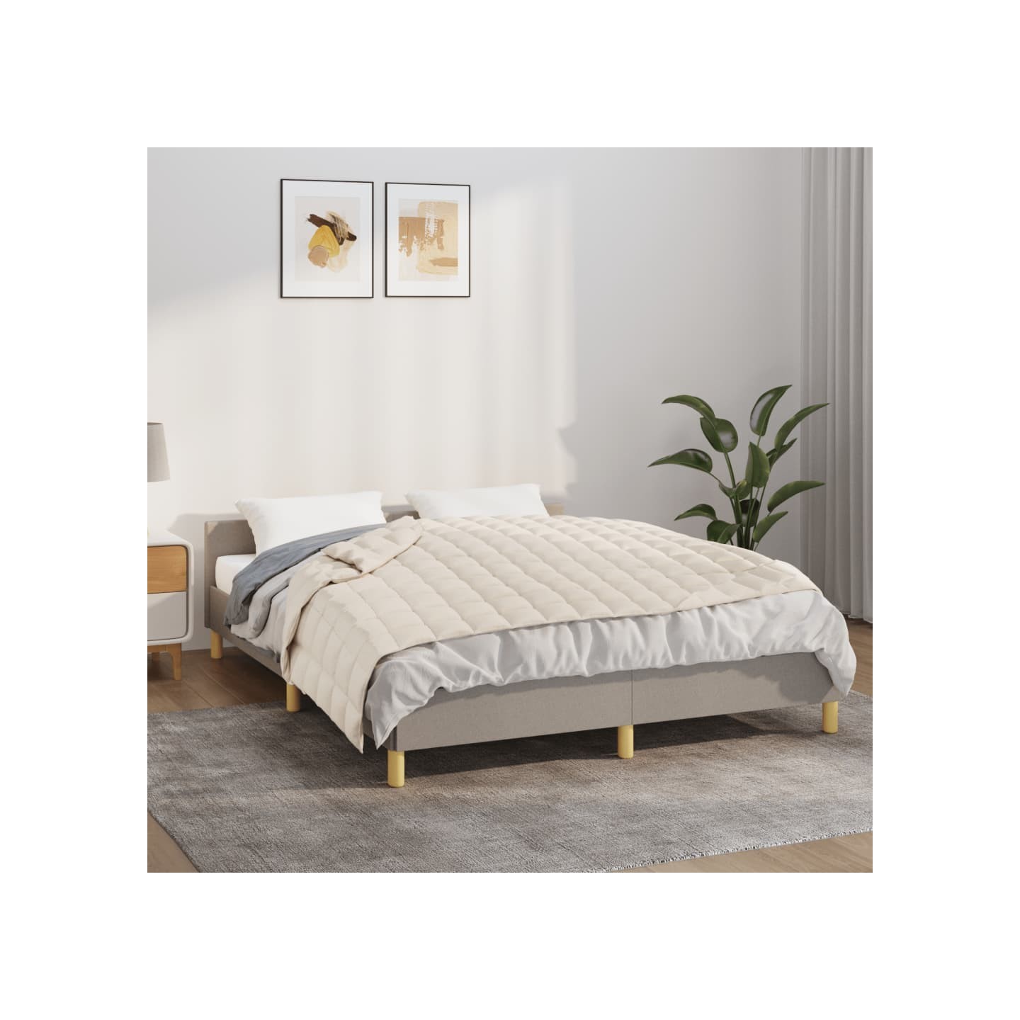 Couverture lestée Crème clair 122x183 cm 9 kg Tissu