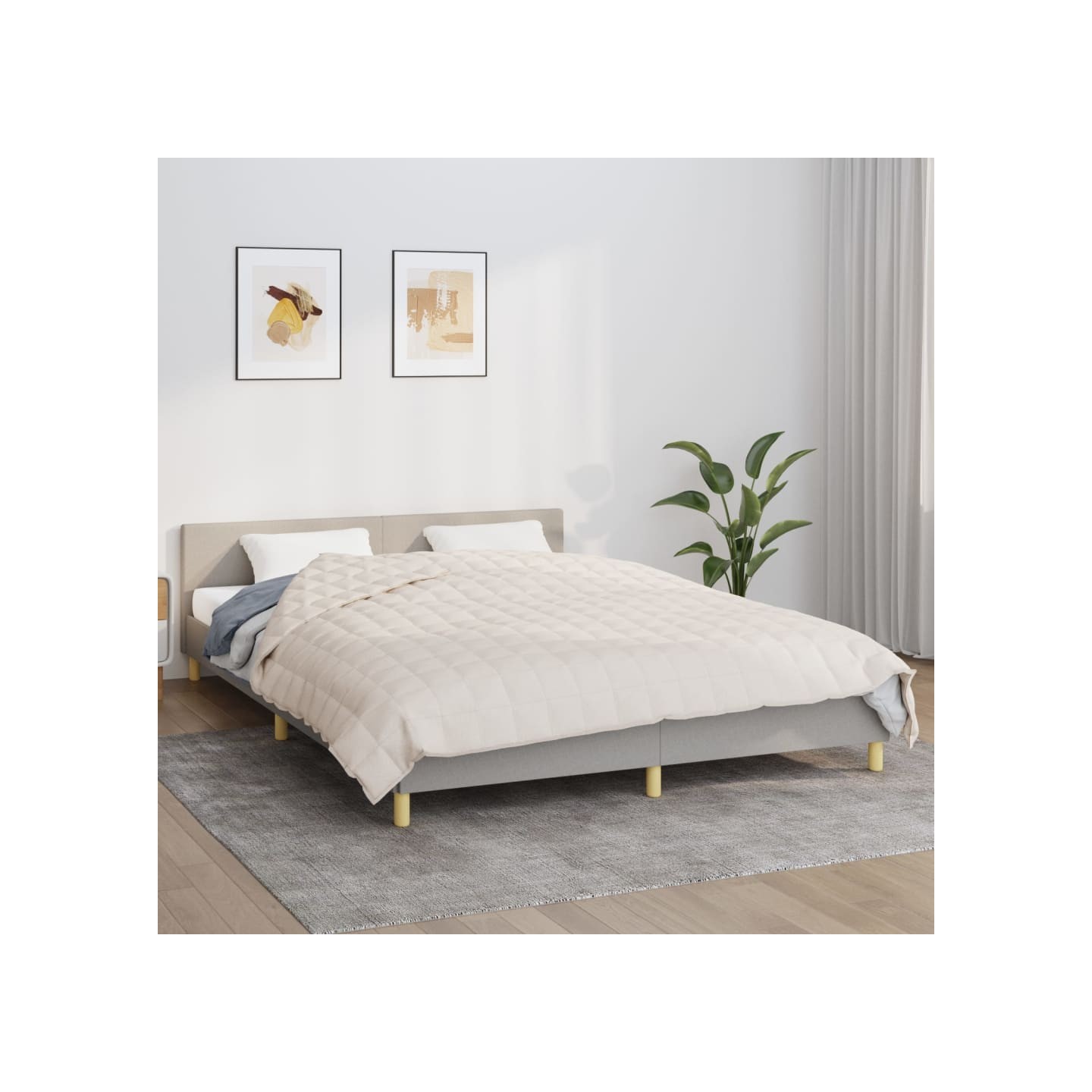 Couverture lestée Crème clair 220x230 cm 11 kg Tissu