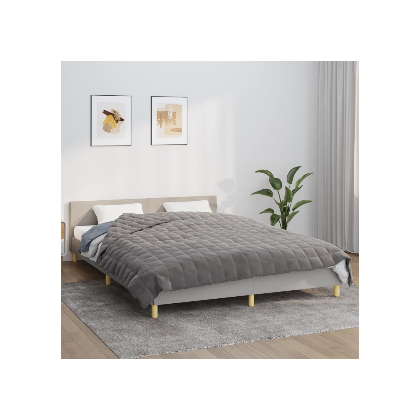 Couverture lestée Gris 220x230 cm 11 kg Tissu