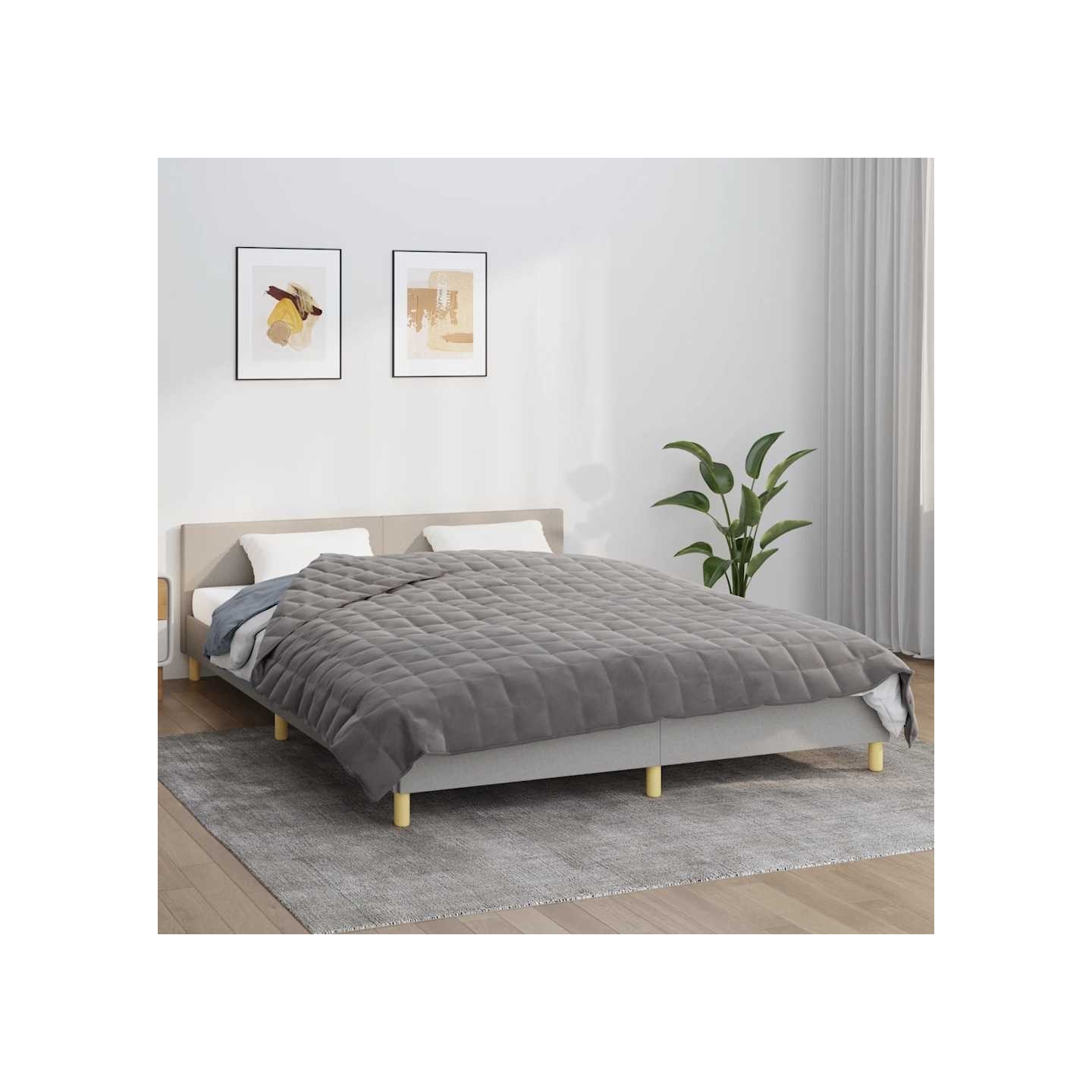 Couverture lestée Gris 220x240 cm 11 kg Tissu