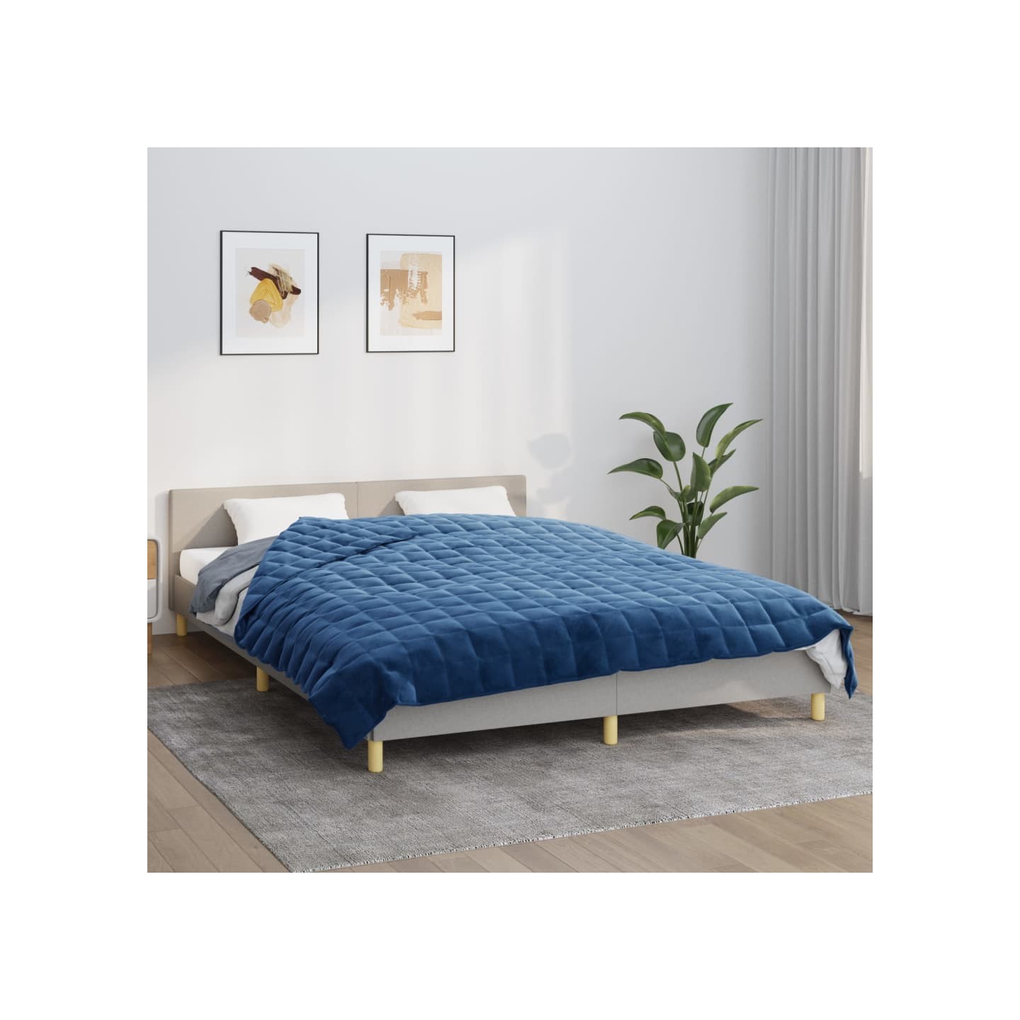 Couverture lestée Bleu 220x230 cm 11 kg Tissu