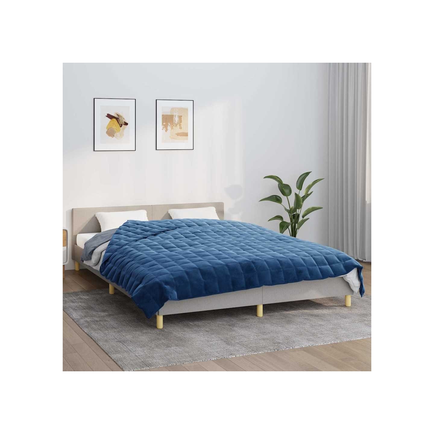 Couverture lestée Bleu 220x240 cm 11 kg Tissu