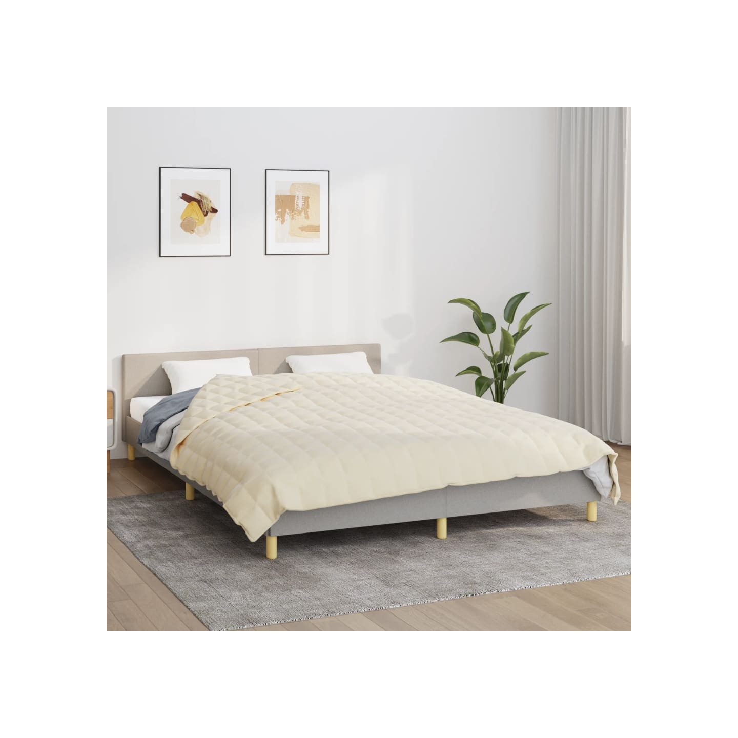 Couverture lestée Crème clair 200x220 cm 9 kg Tissu