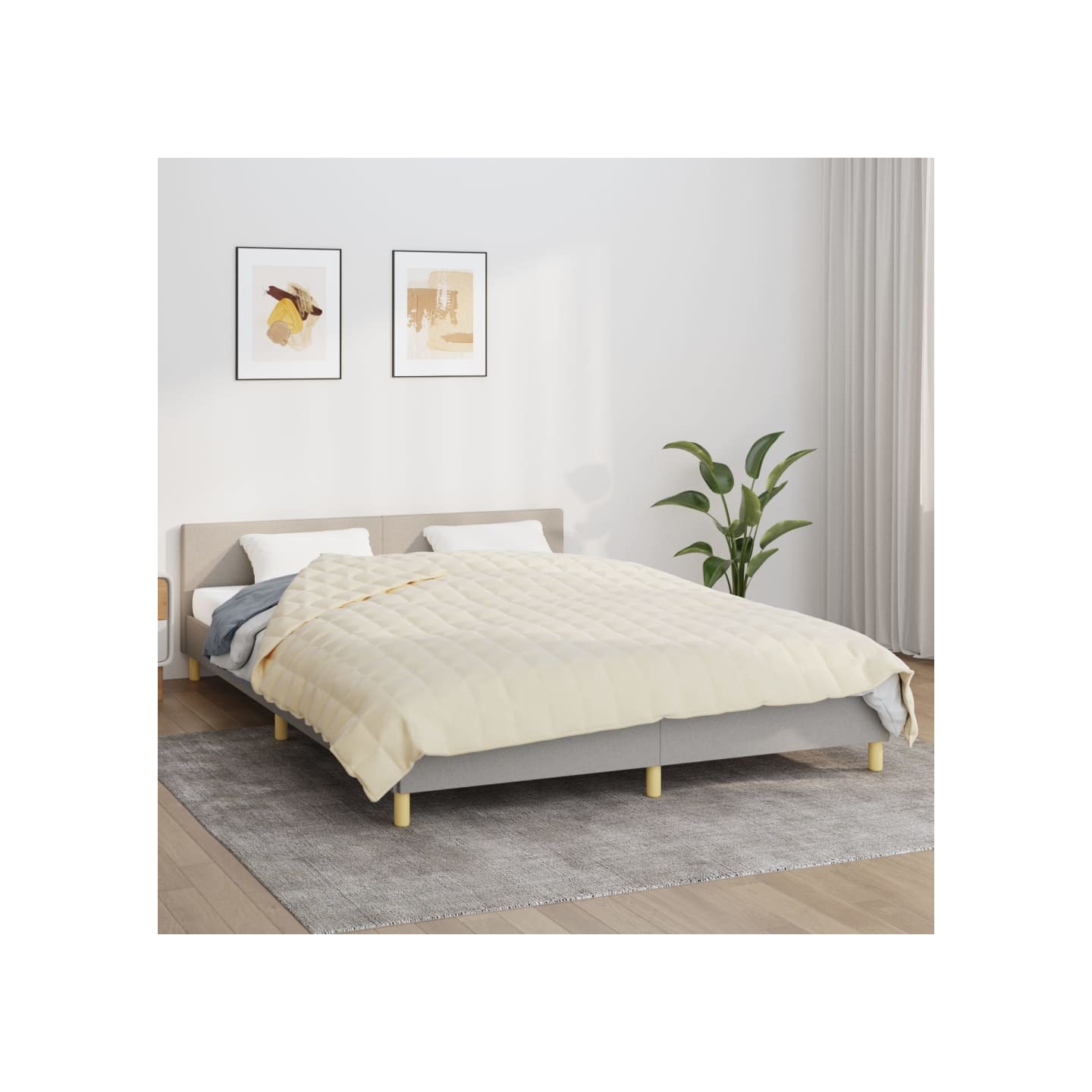 Couverture lestée Crème clair 200x230 cm 9 kg Tissu