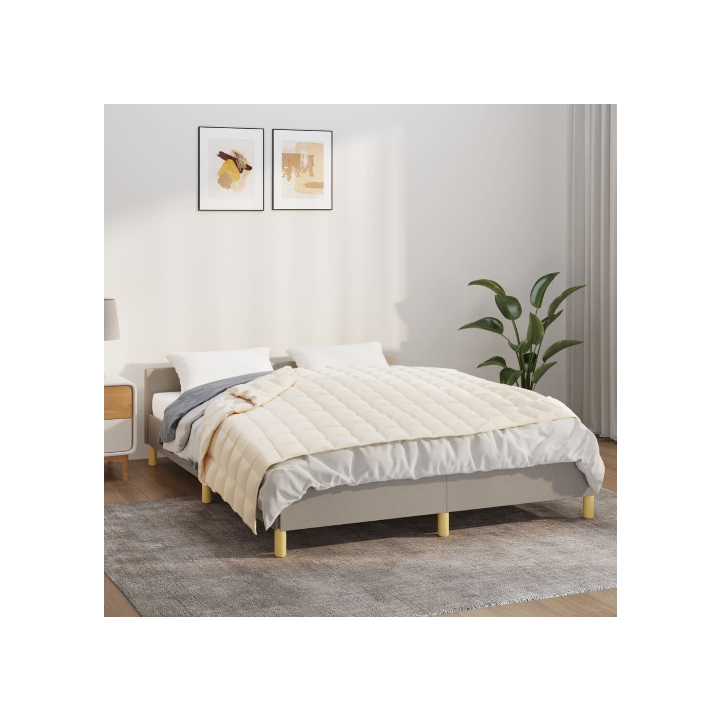 Couverture lestée Crème clair 140x200 cm 10 kg Tissu