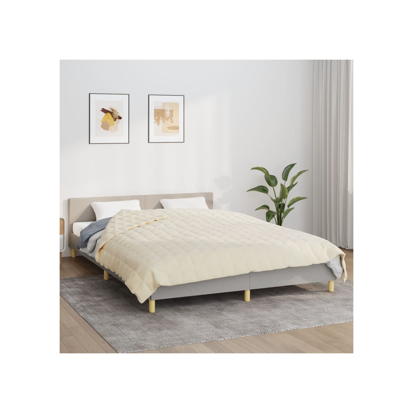 Couverture lestée Crème clair 220x230 cm 15 kg Tissu
