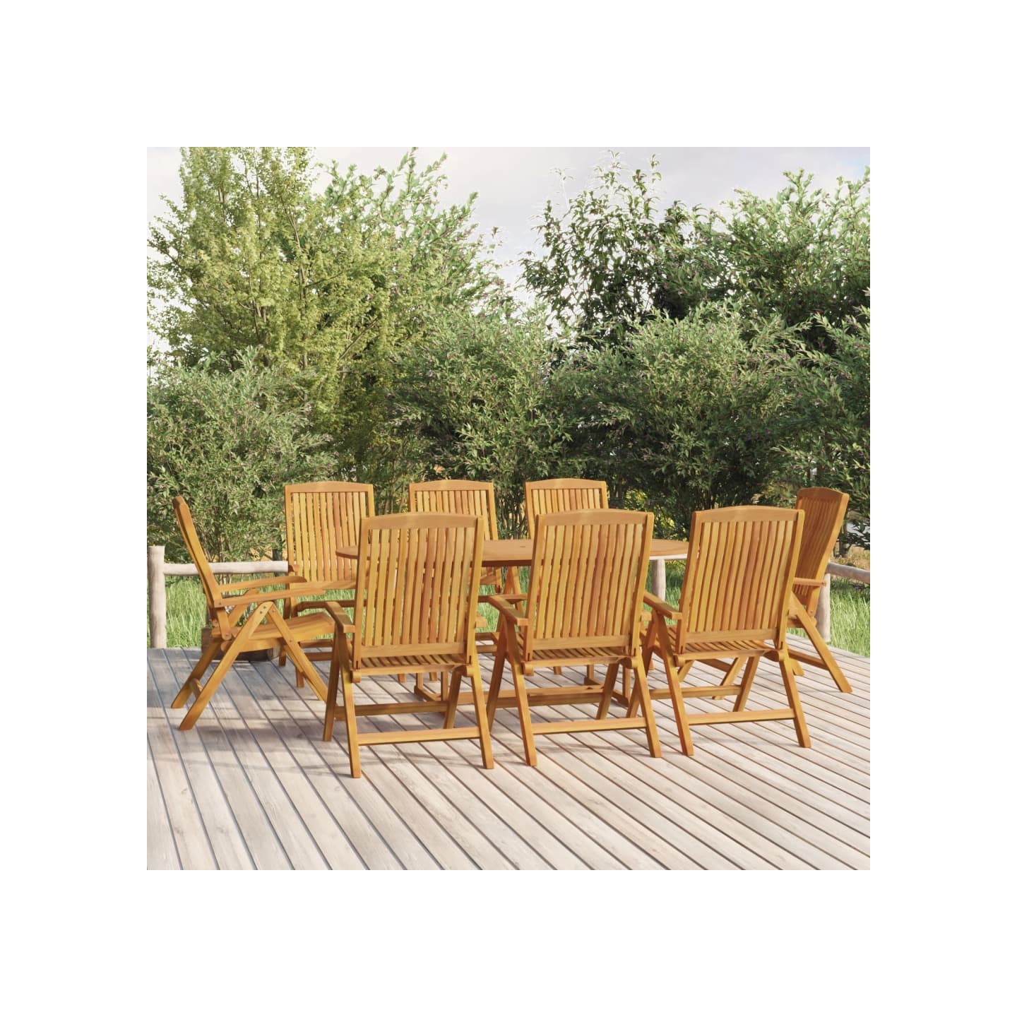 Ensemble à manger de jardin 9 pcs Bois de teck solide