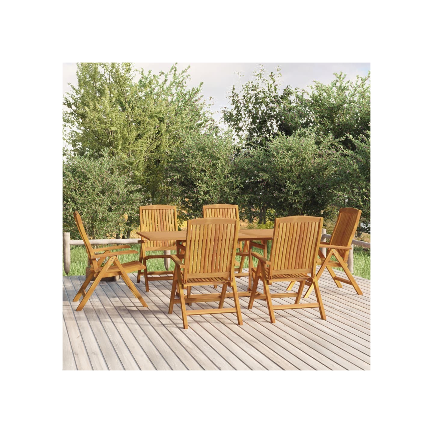 Ensemble à manger de jardin 7 pcs Bois de teck solide