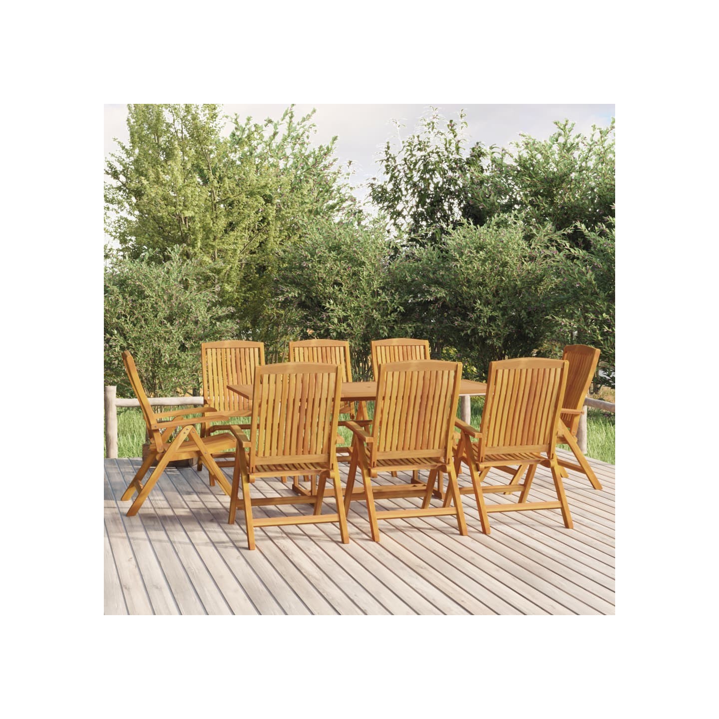 Ensemble à manger de jardin 9 pcs Bois de teck solide