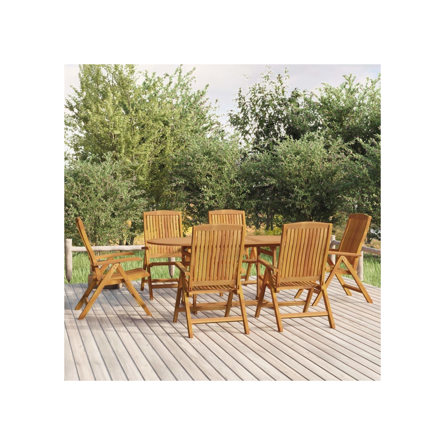 Ensemble à manger de jardin 7 pcs Bois de teck solide