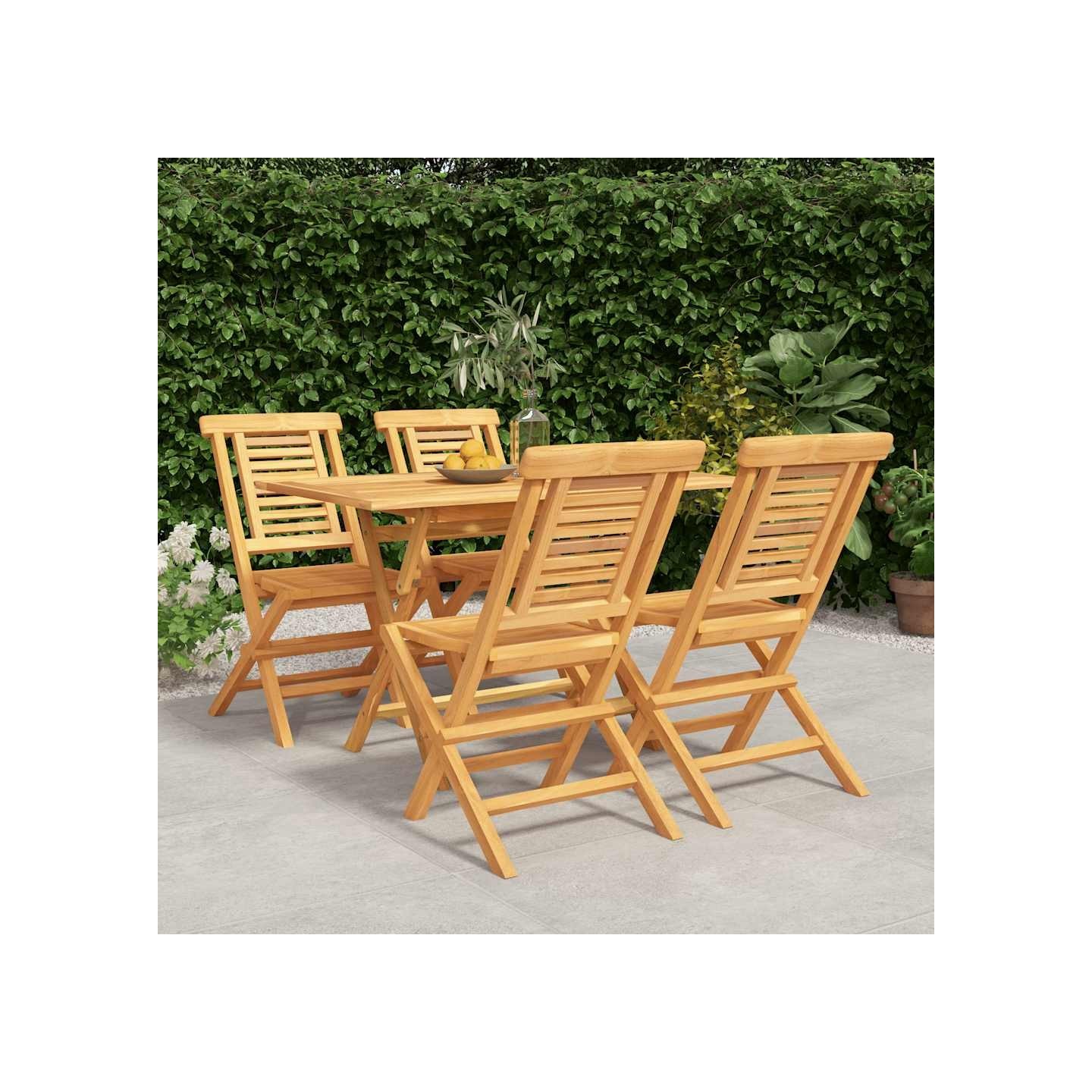 Ensemble à manger de jardin 5 pcs Bois de teck massif