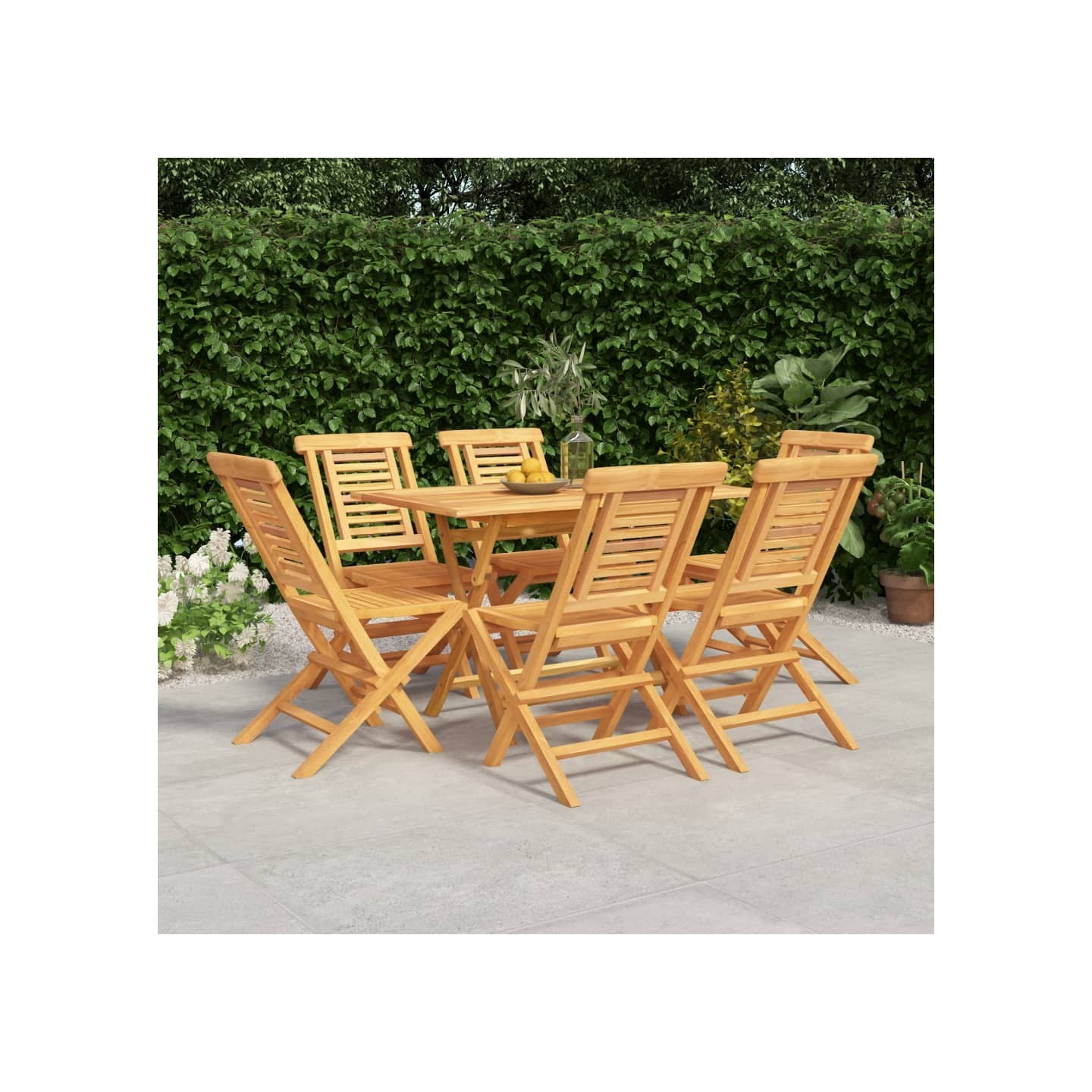 Ensemble à manger de jardin 7 pcs Bois de teck solide