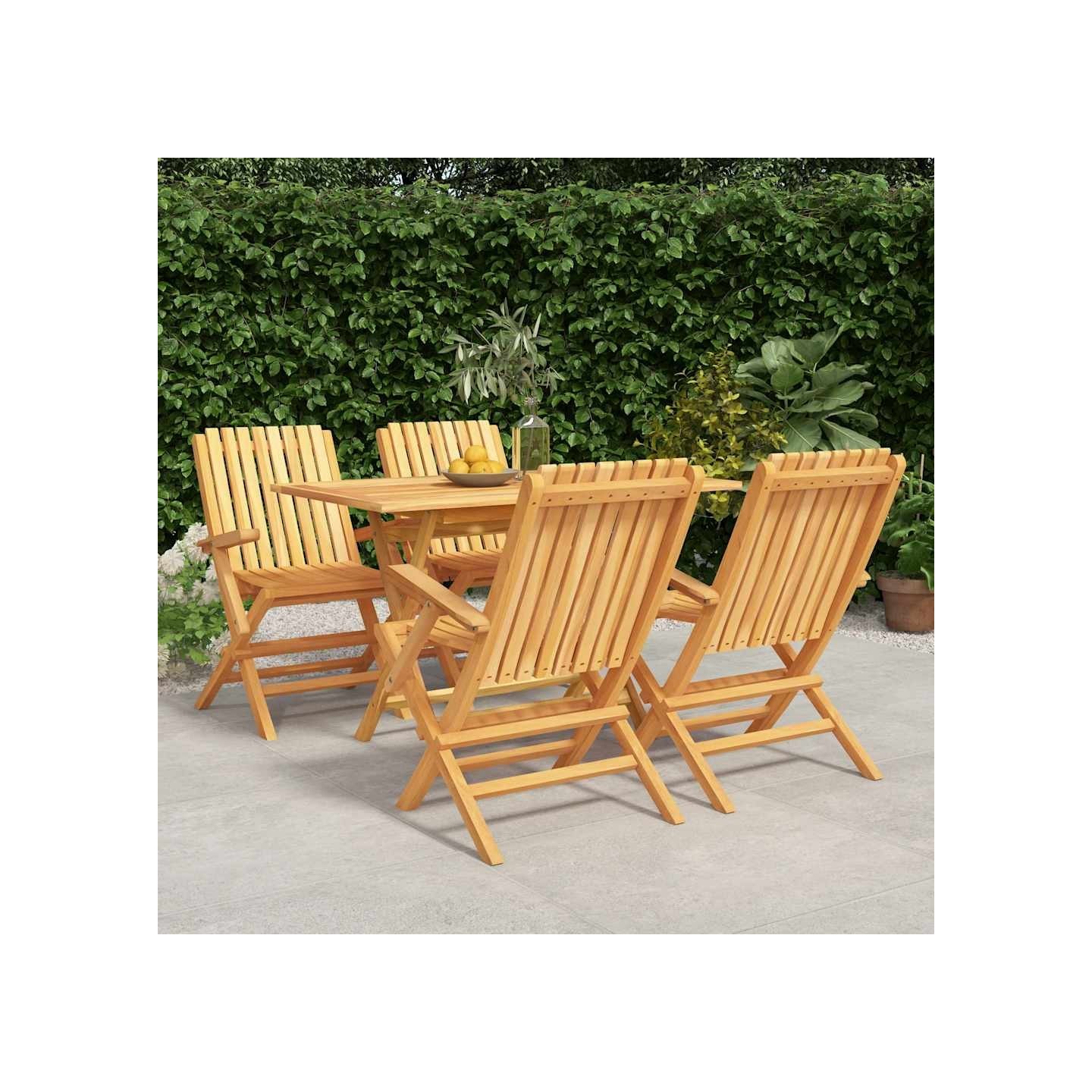 Ensemble à manger de jardin 5 pcs Bois de teck massif