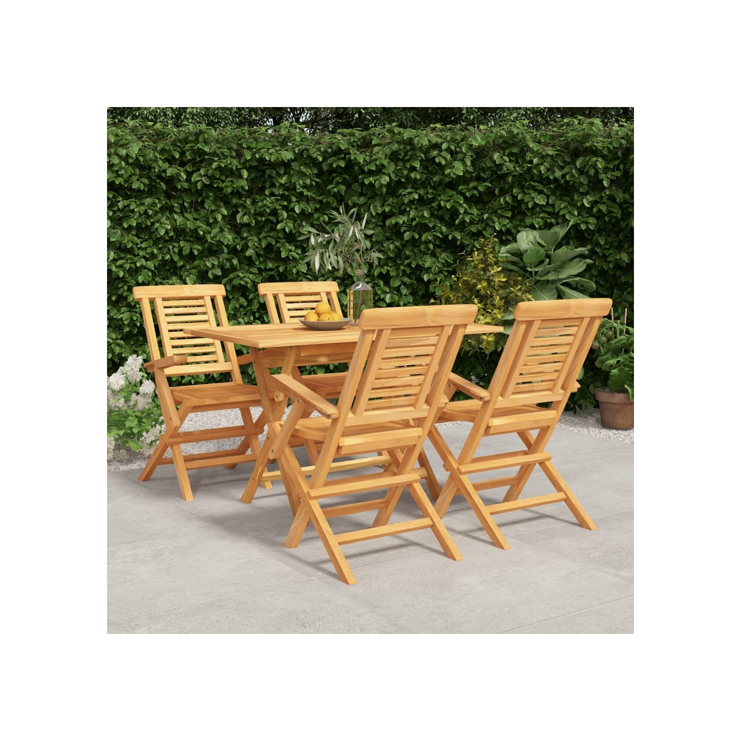 Ensemble à manger de jardin 5 pcs Bois de teck massif