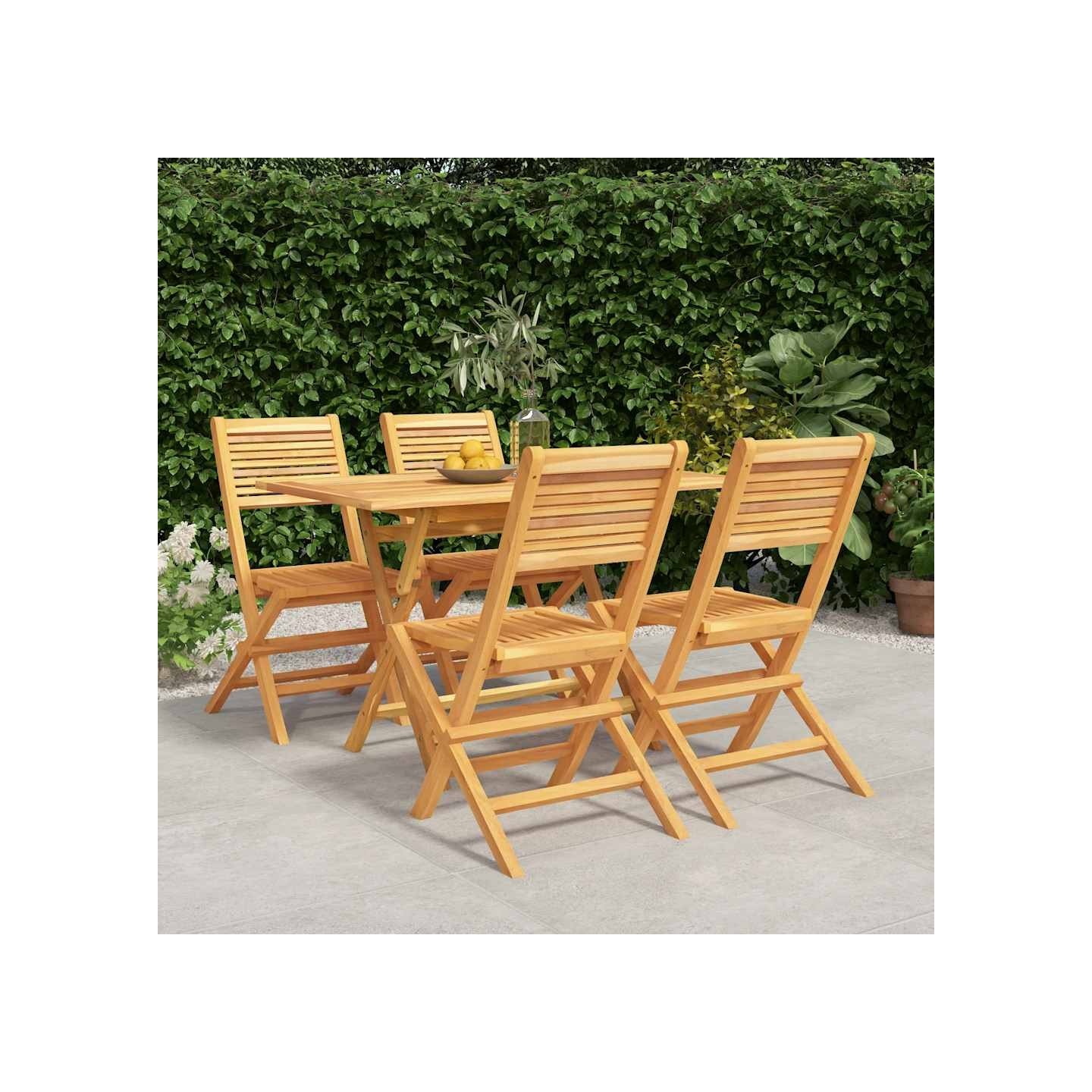Ensemble à manger de jardin 5 pcs Bois de teck massif