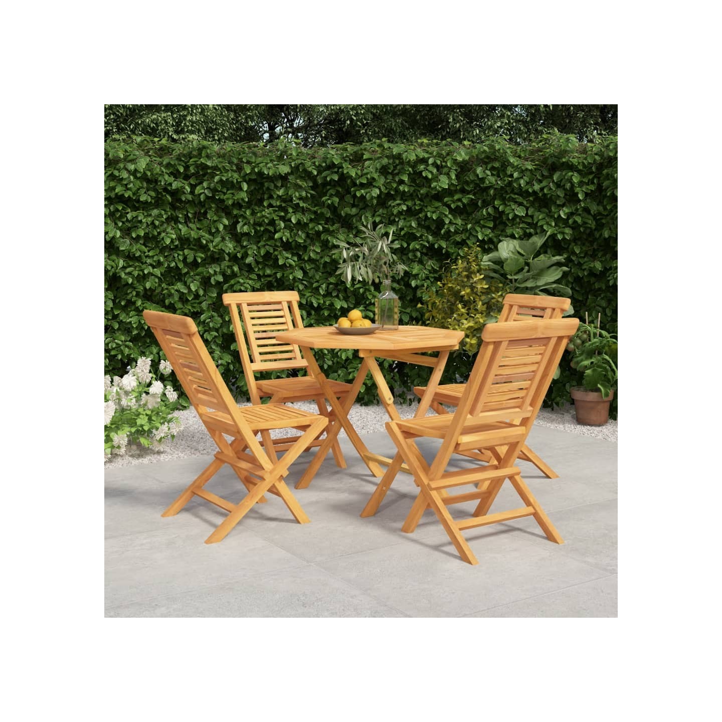 Ensemble à manger de jardin 5 pcs Bois de teck massif