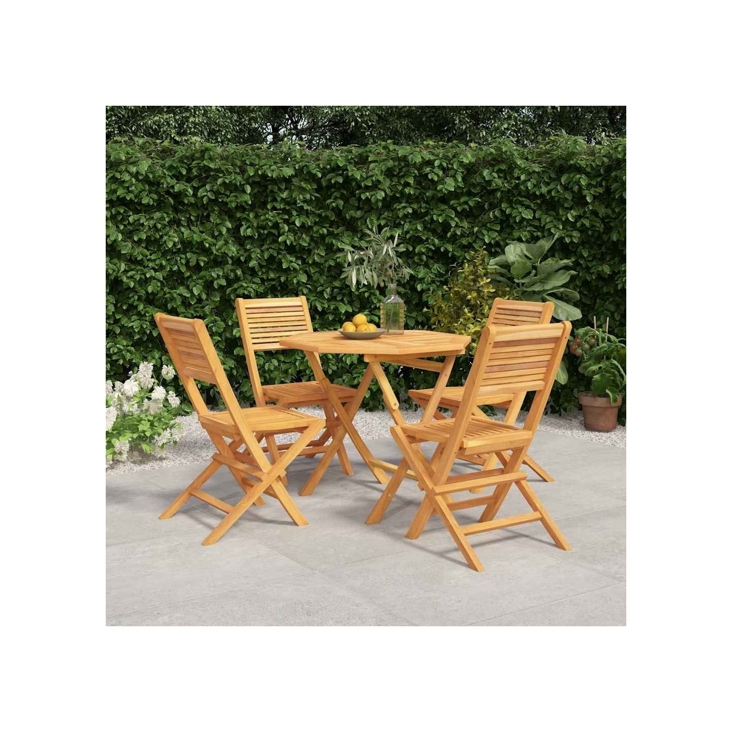 Ensemble à manger de jardin 5 pcs Bois de teck massif
