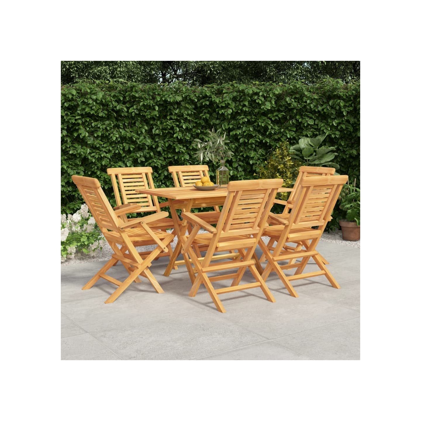 Ensemble à manger de jardin 7 pcs Bois de teck solide