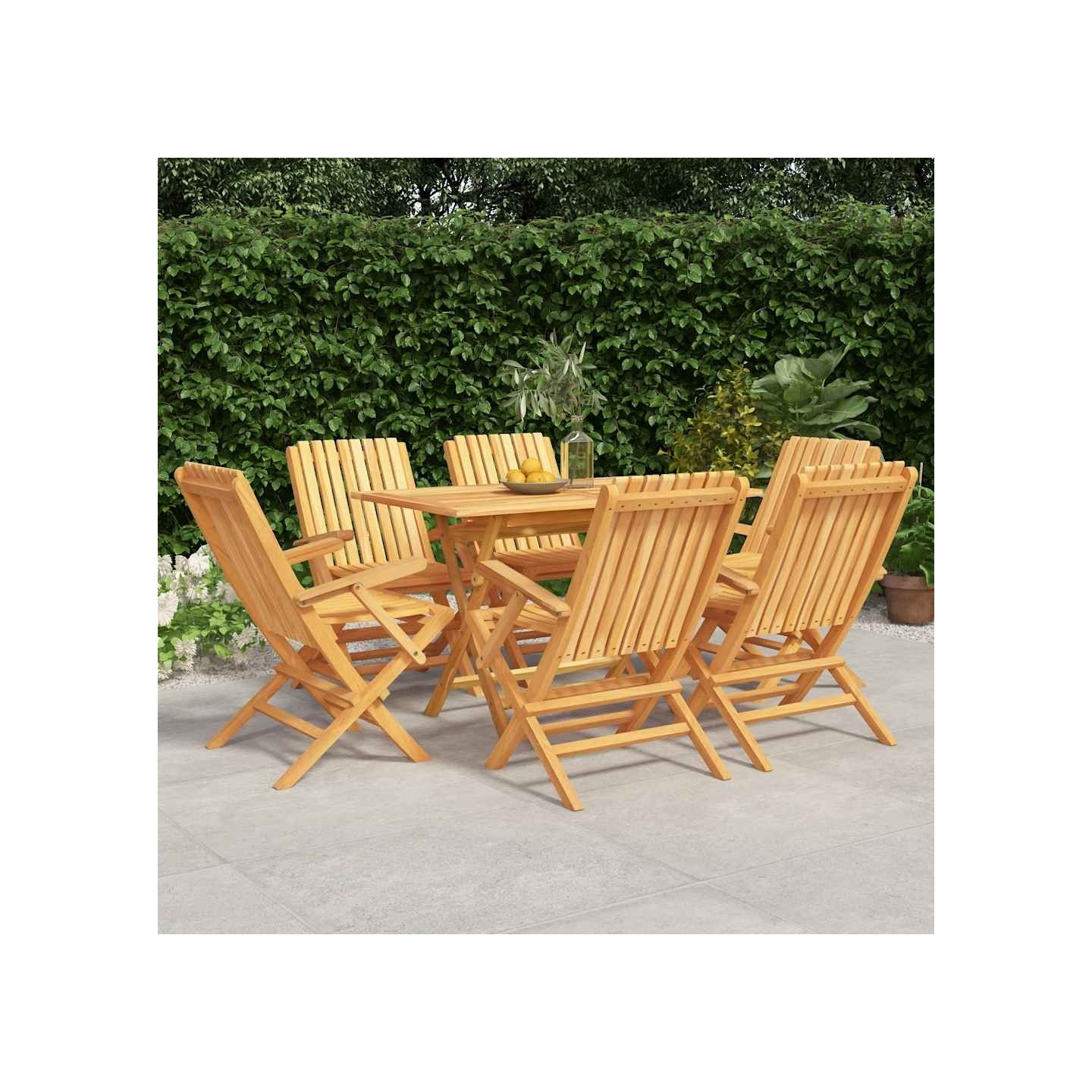 Ensemble à manger de jardin 7 pcs Bois de teck solide