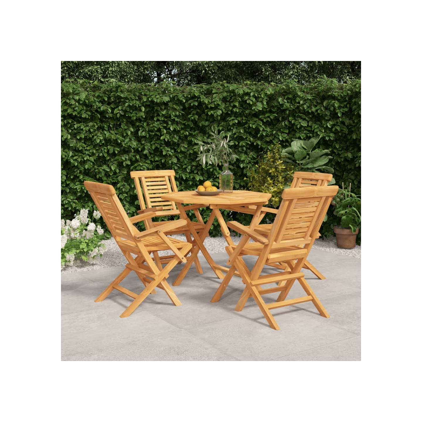 Ensemble à manger de jardin 5 pcs Bois de teck massif
